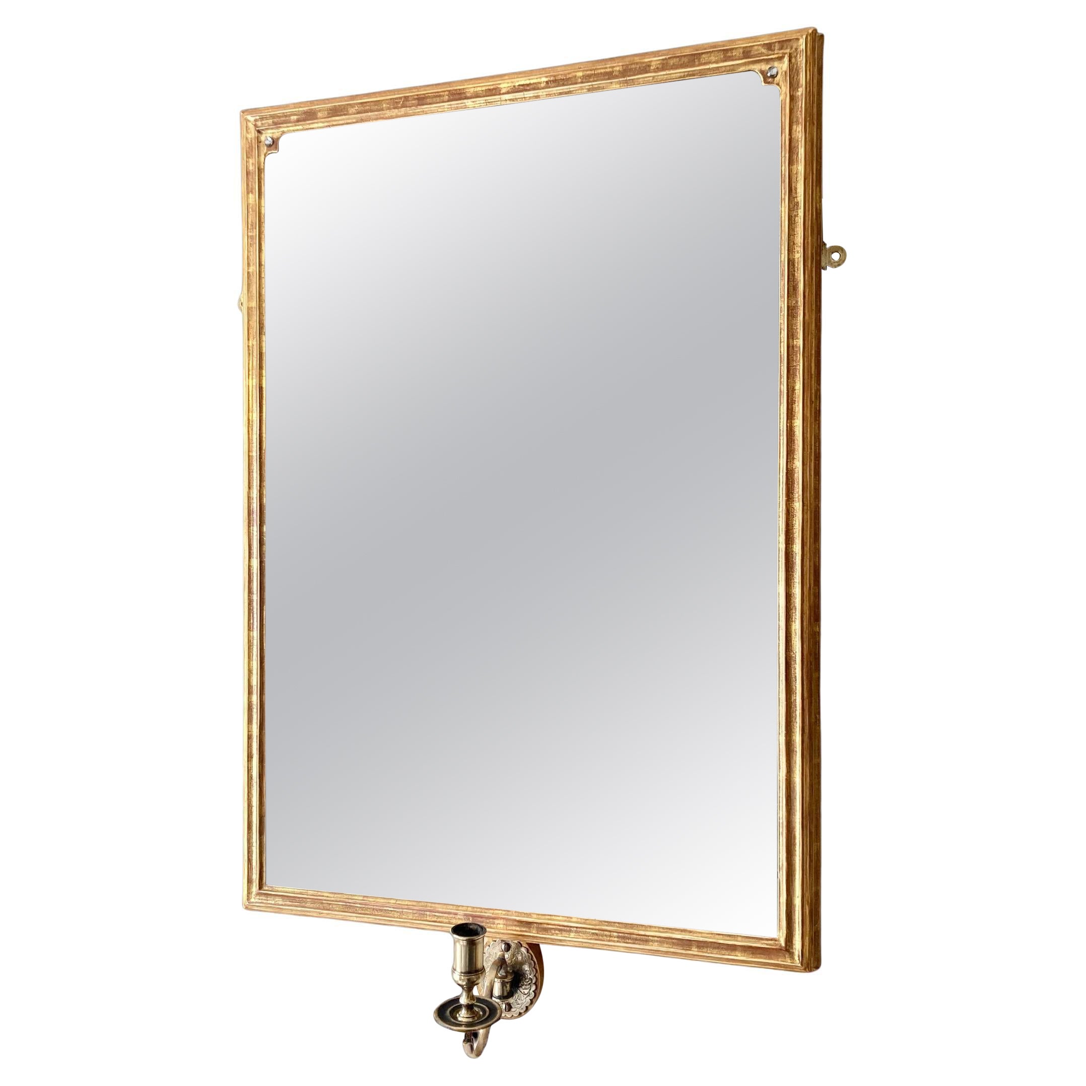 Giltwood Wall mirror with 18th Century Mercury Mirror Plate  For Sale