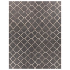 Tapis touffeté à la main 240X300 cm, ardoise anthracite et camel naturel, harmonie éternelle