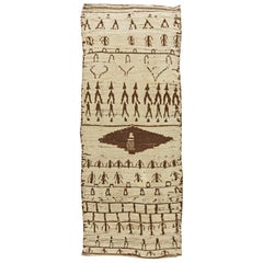 Vintage Marokkanischer Stammes-Teppich aus handgeknüpfter Wolle