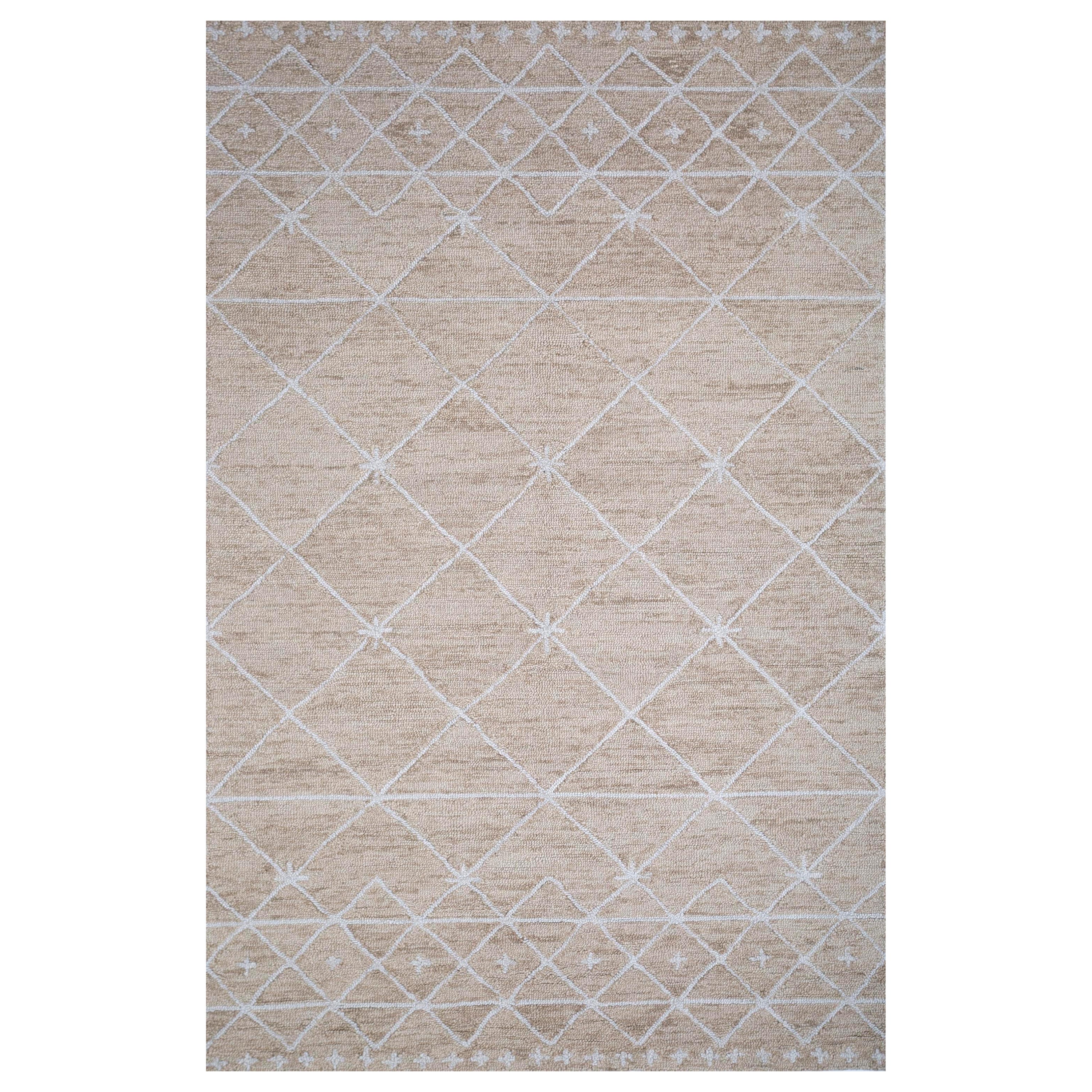 Tapis Urban Brilliance doux beige et blanc 240X300 cm touffeté à la main en vente