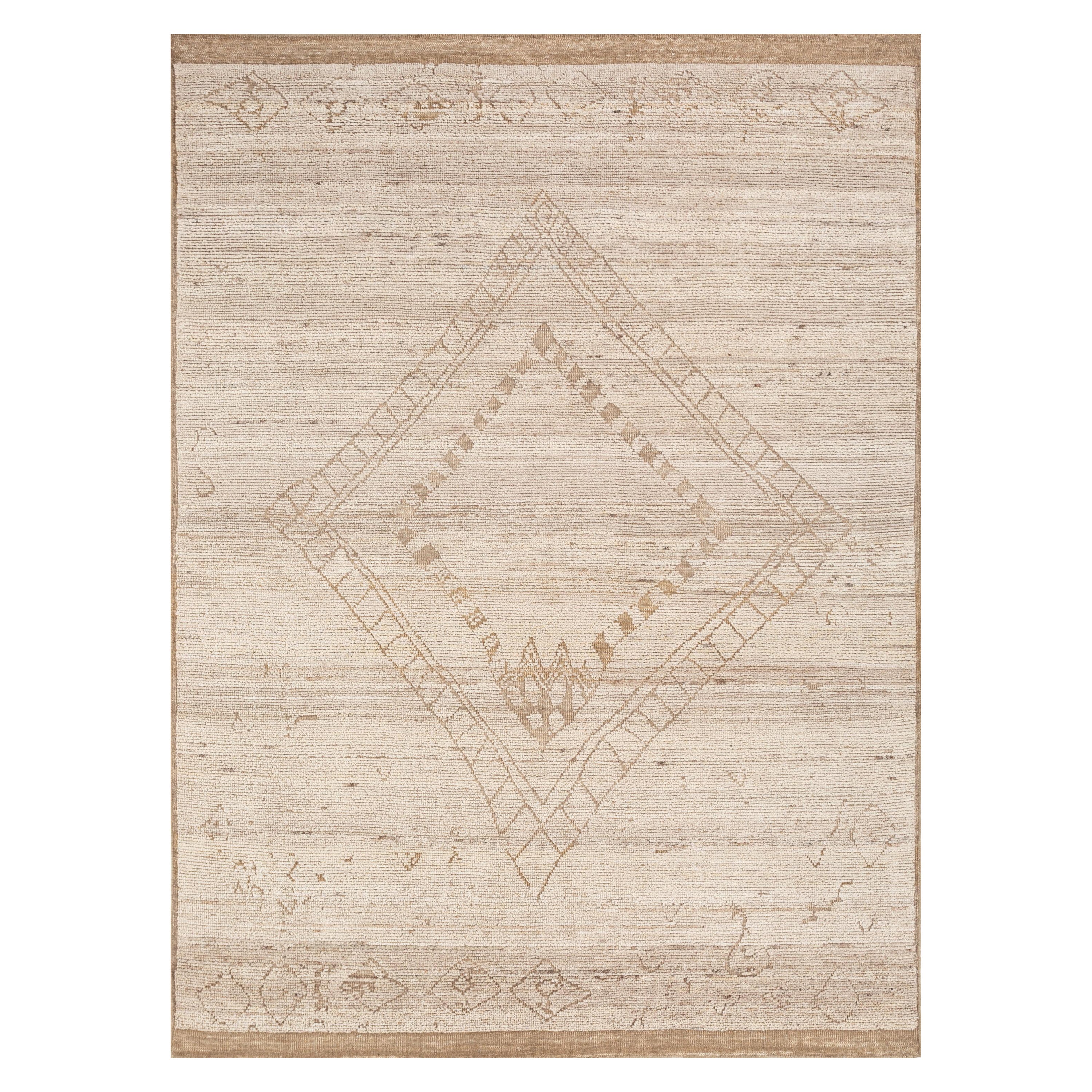 Ivory Frostfall White pepper & White pepper 180x270 cm Hand Knotted Rug For Sale