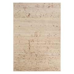 Gossamer Cascade Leinen Weiß & Dunkel Elfenbein 180x270 cm Handgeknüpfter Teppich