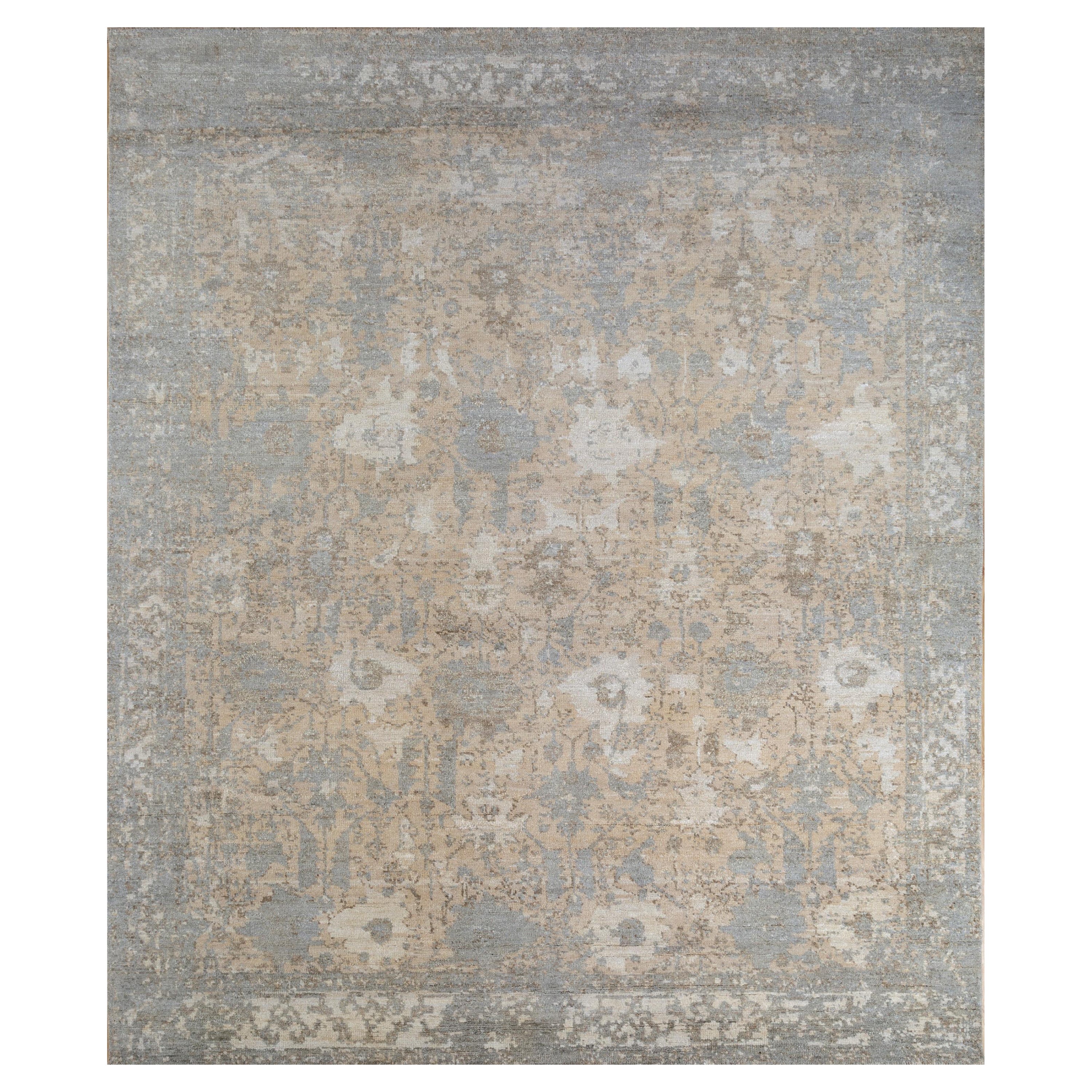 Ethereal Zephyr Antique White & Antique White 240x300 cm Hand Knotted Rug For Sale