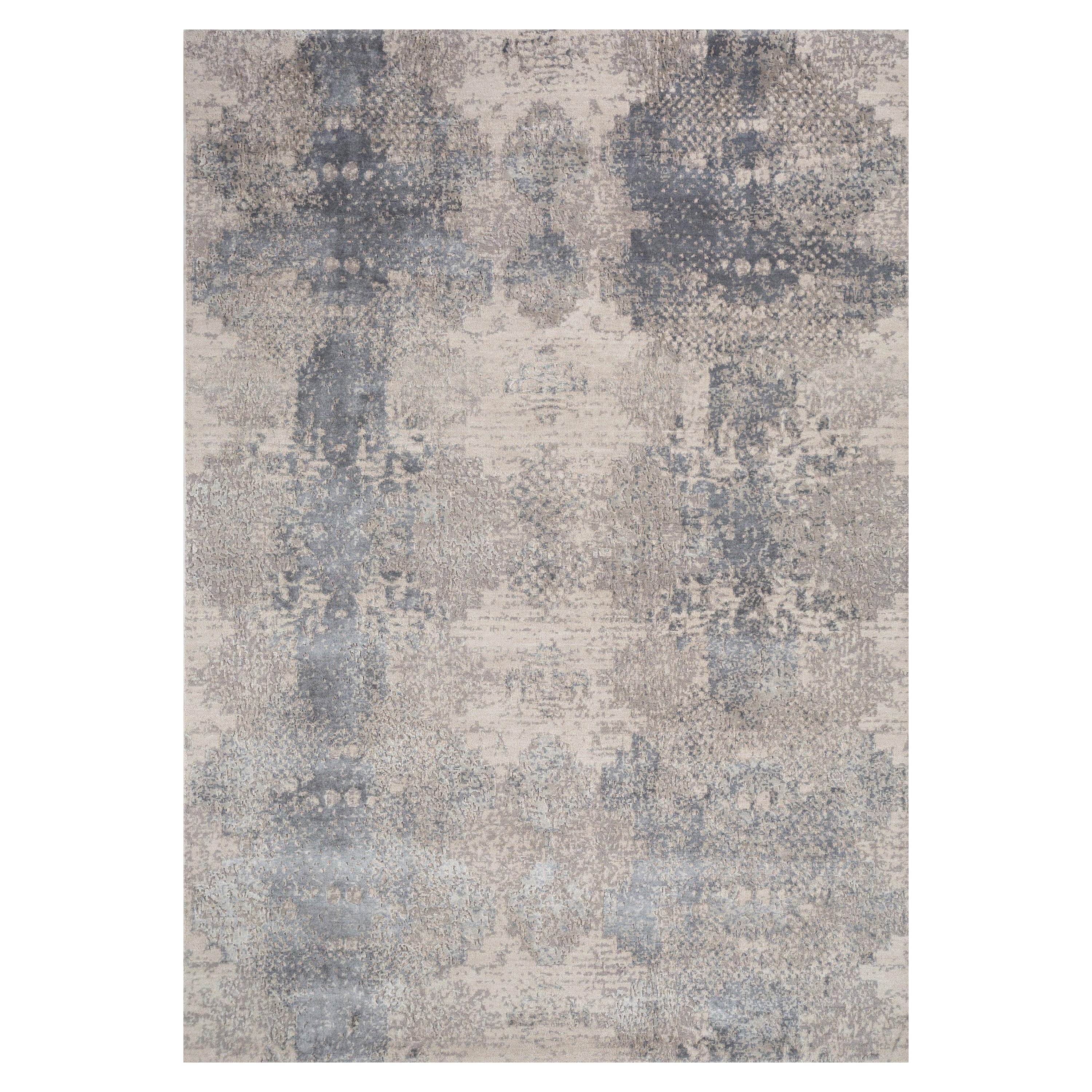 Serendipity Weave Antique White & Soft Gray 180x270 cm Handknotted Rug For Sale