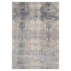 Handgeknüpfter antiker Teppich in Weiß und Weichgrau mit Serendipity Weave 180x270 cm