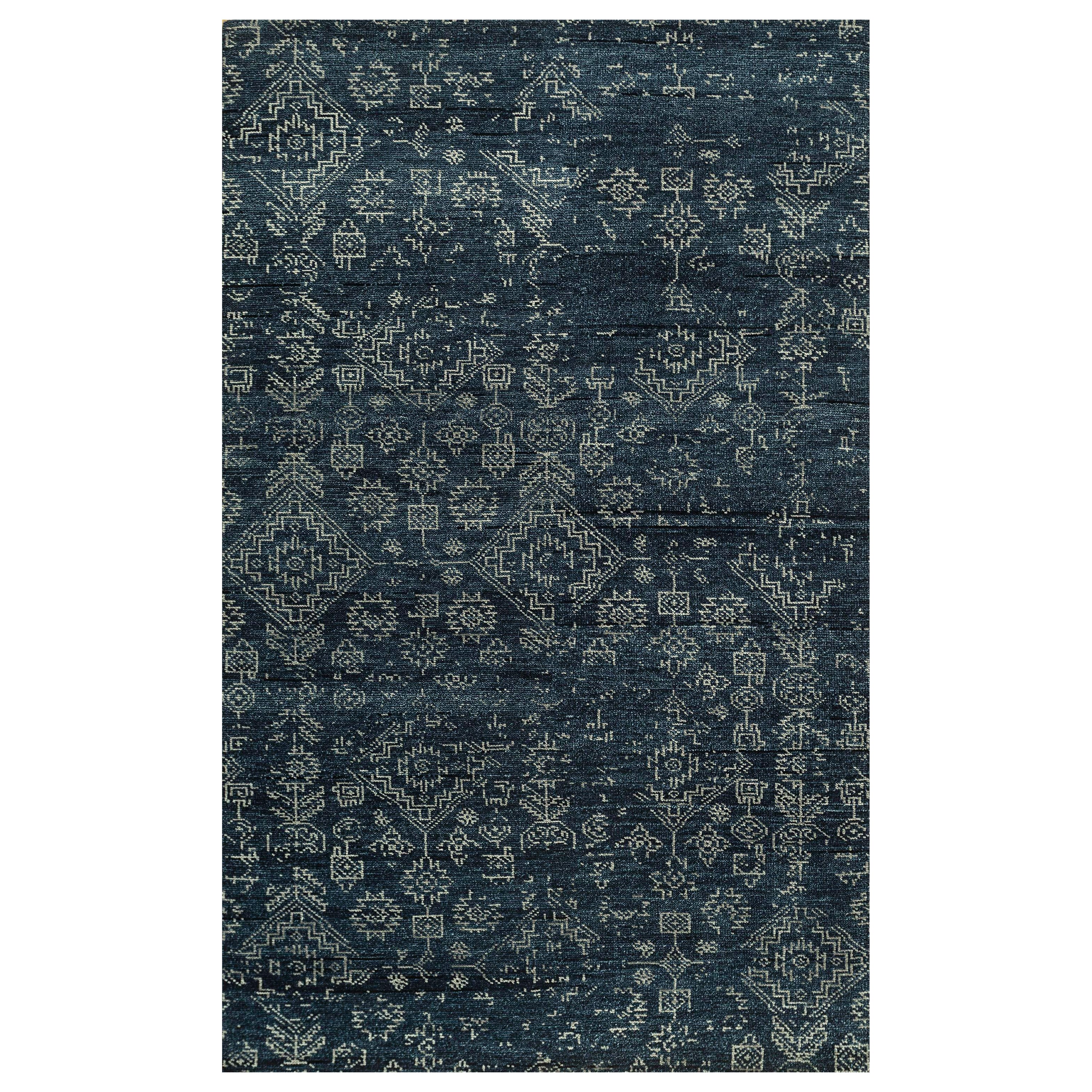 Artisan Melange Medieval Blue & Medium Gray 200X300 cm Handgeknüpfter Teppich im Angebot