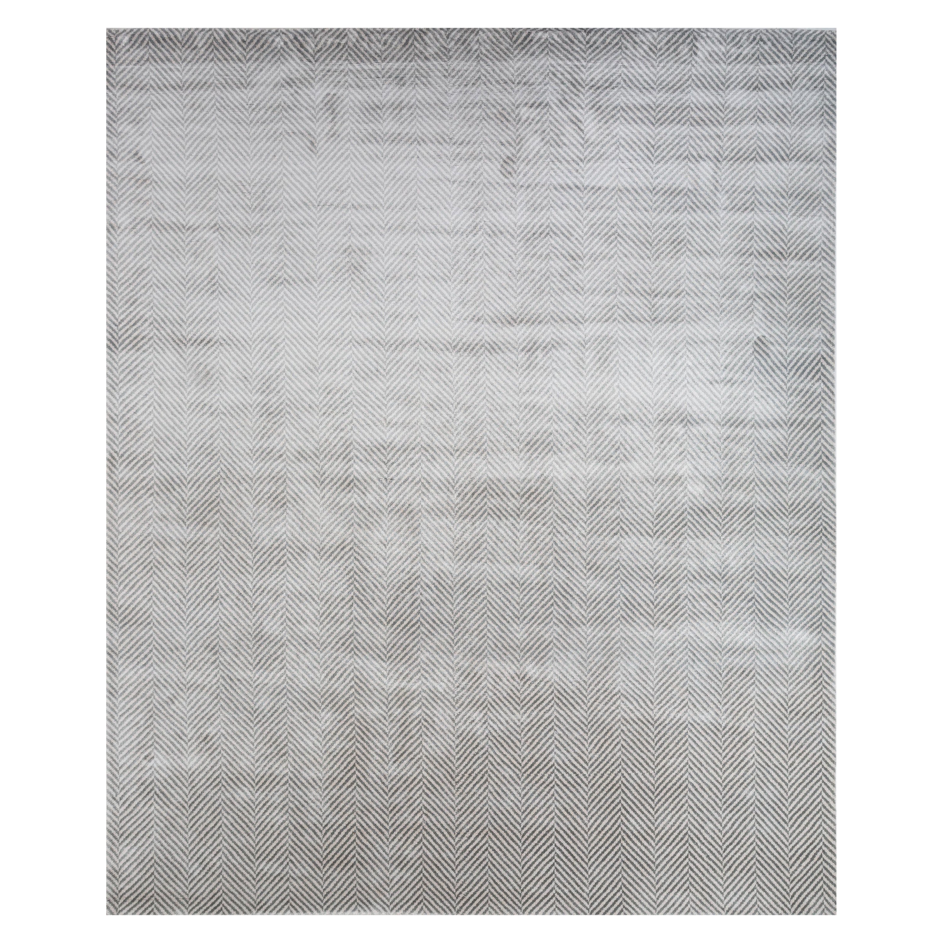 Tapis noué à la main, blanc et aux tons aquatiques, 240 x 300 cm en vente