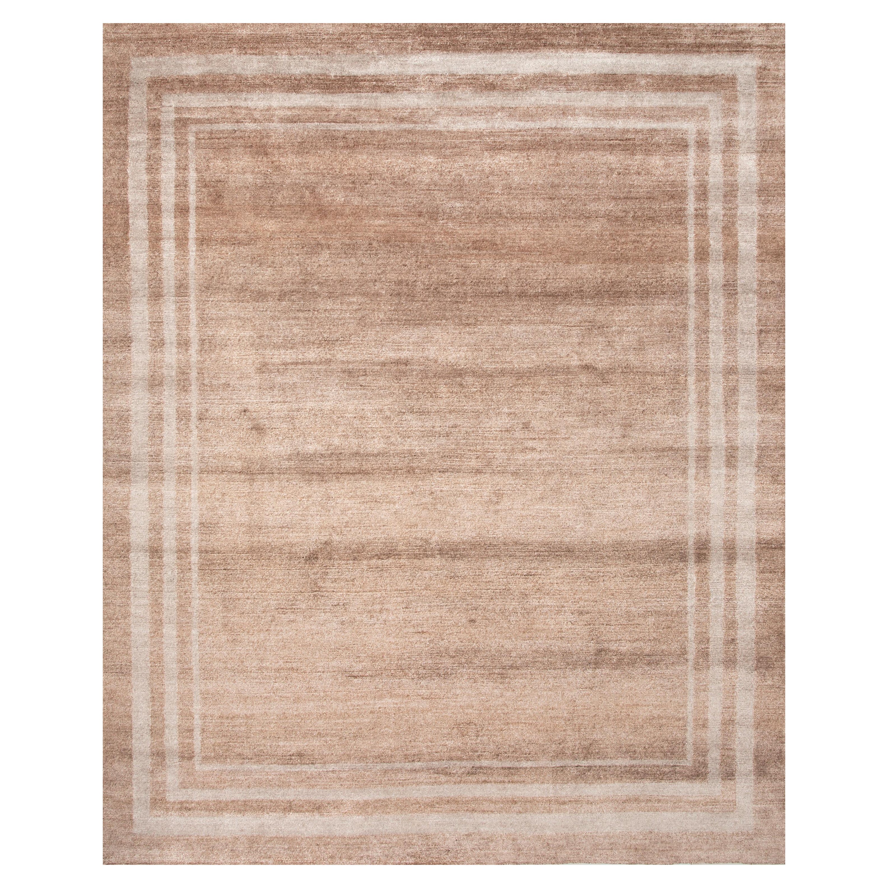 Soft Embrace Tobacco & Pebble 240X300 cm Handknotted Rug For Sale