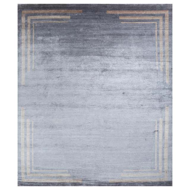 Echoing Abstract Ivory and White Sand 240x300 cm Handknotted Rug For ...