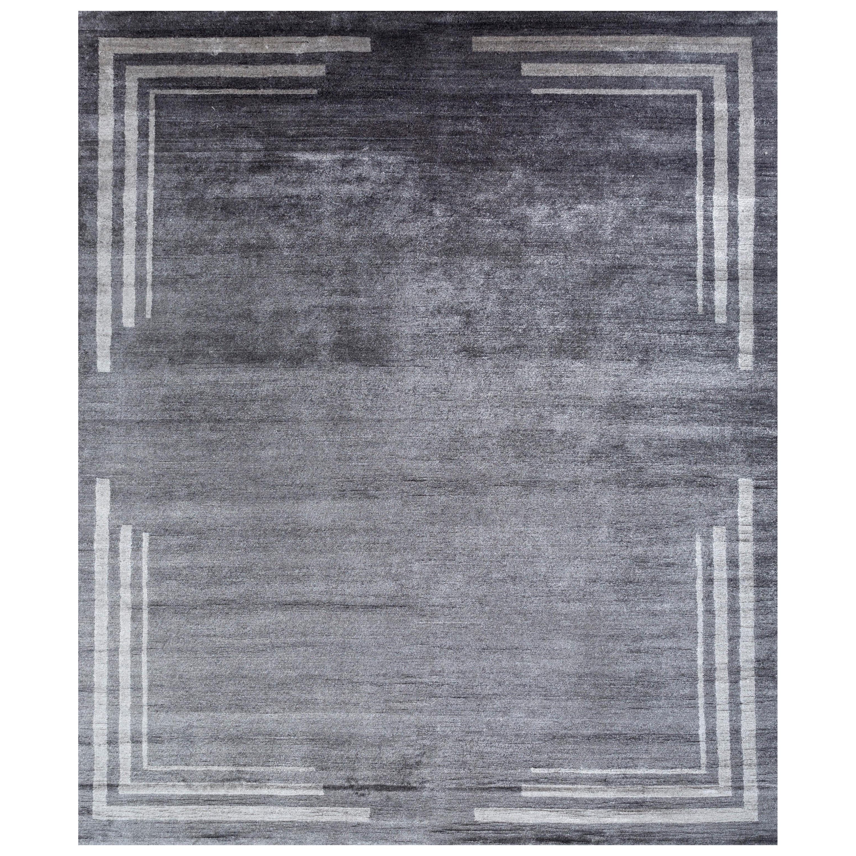 Lustrous Harmony Liquorice & Shale 240X300 cm Handknotted Rug For Sale