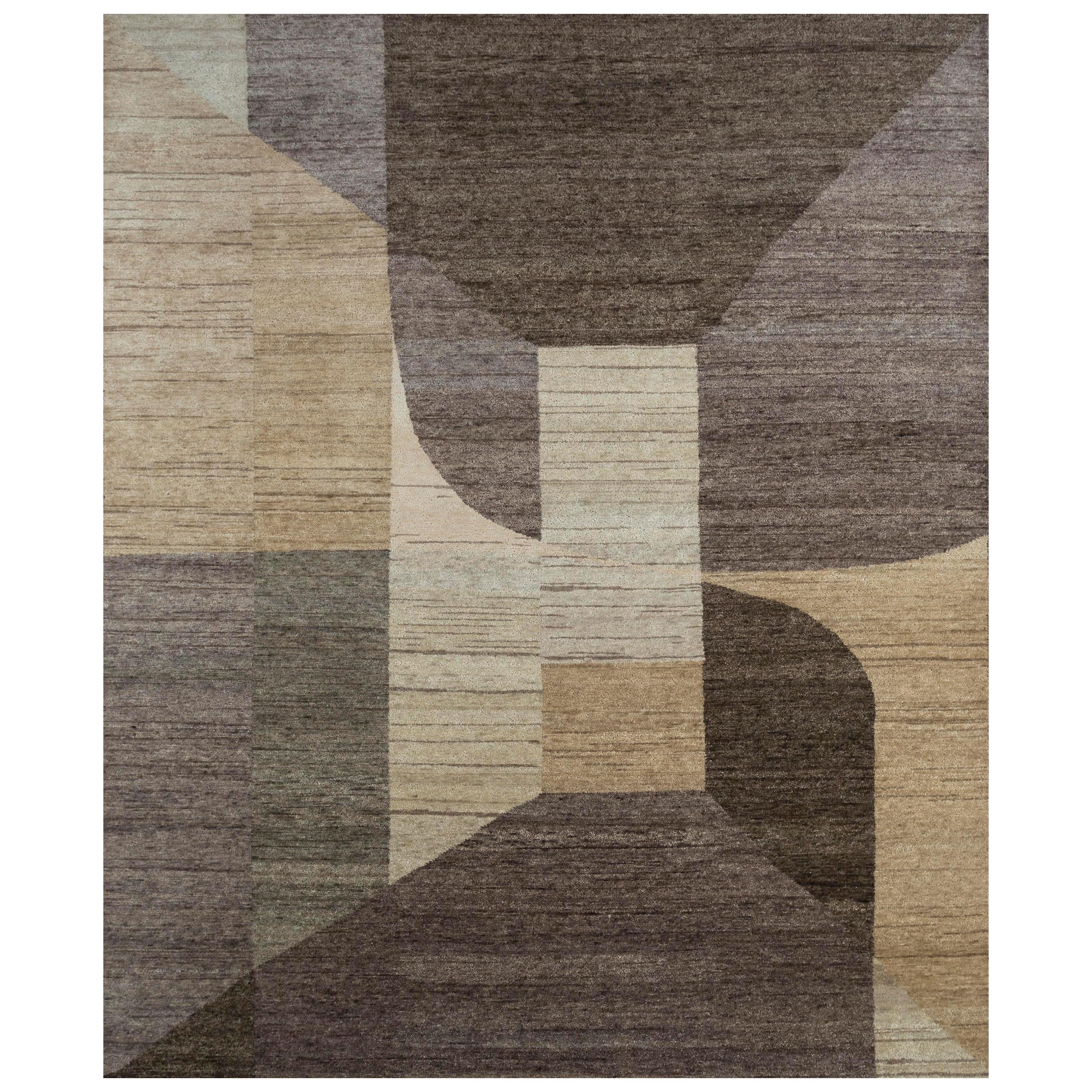 Cultural Odyssey Cola & Dark Brown 240x300 cm Hand Knotted Rug For Sale