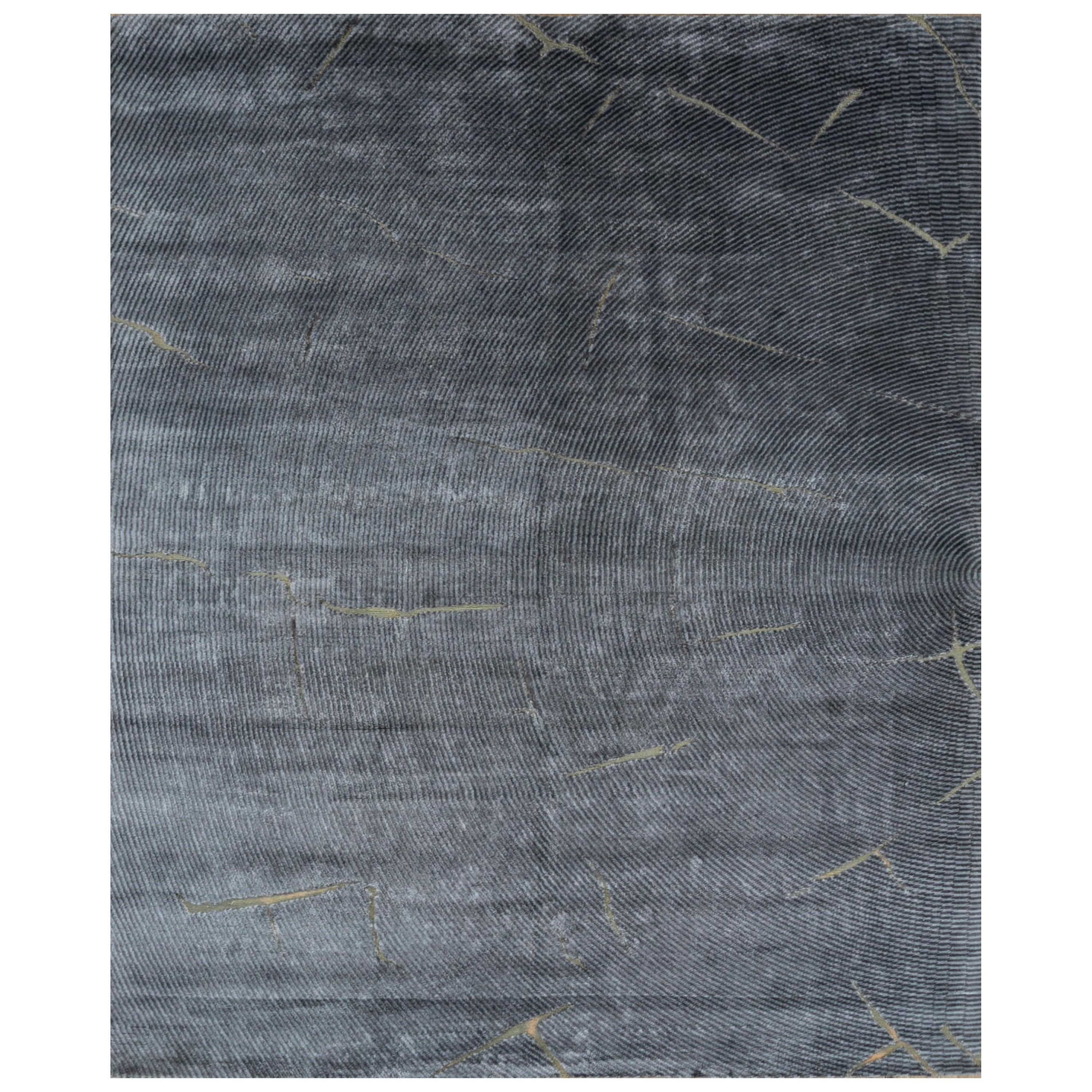 Azure Tranquility Marine Blue & Skyline Blue 180X270 cm Handknotted Rug For Sale