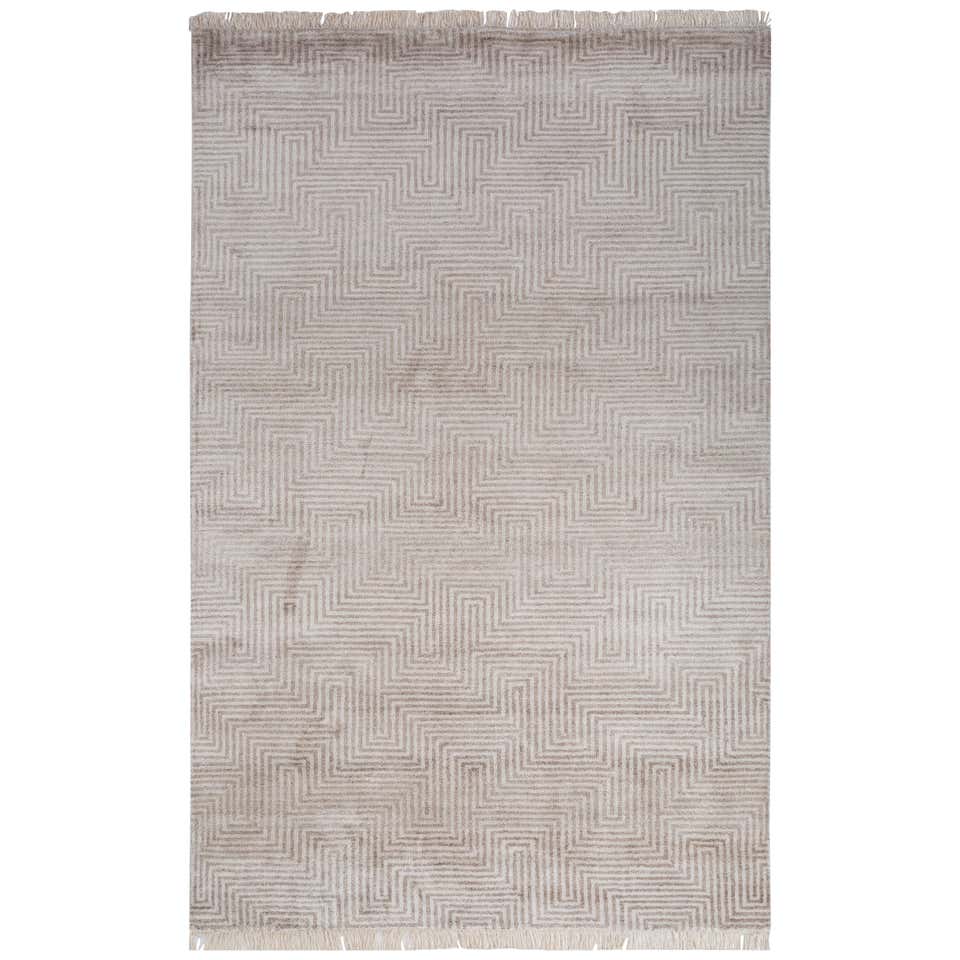 Ethereal Sandscape Marble and White Sand 180X180 cm Handknotted Rug For ...