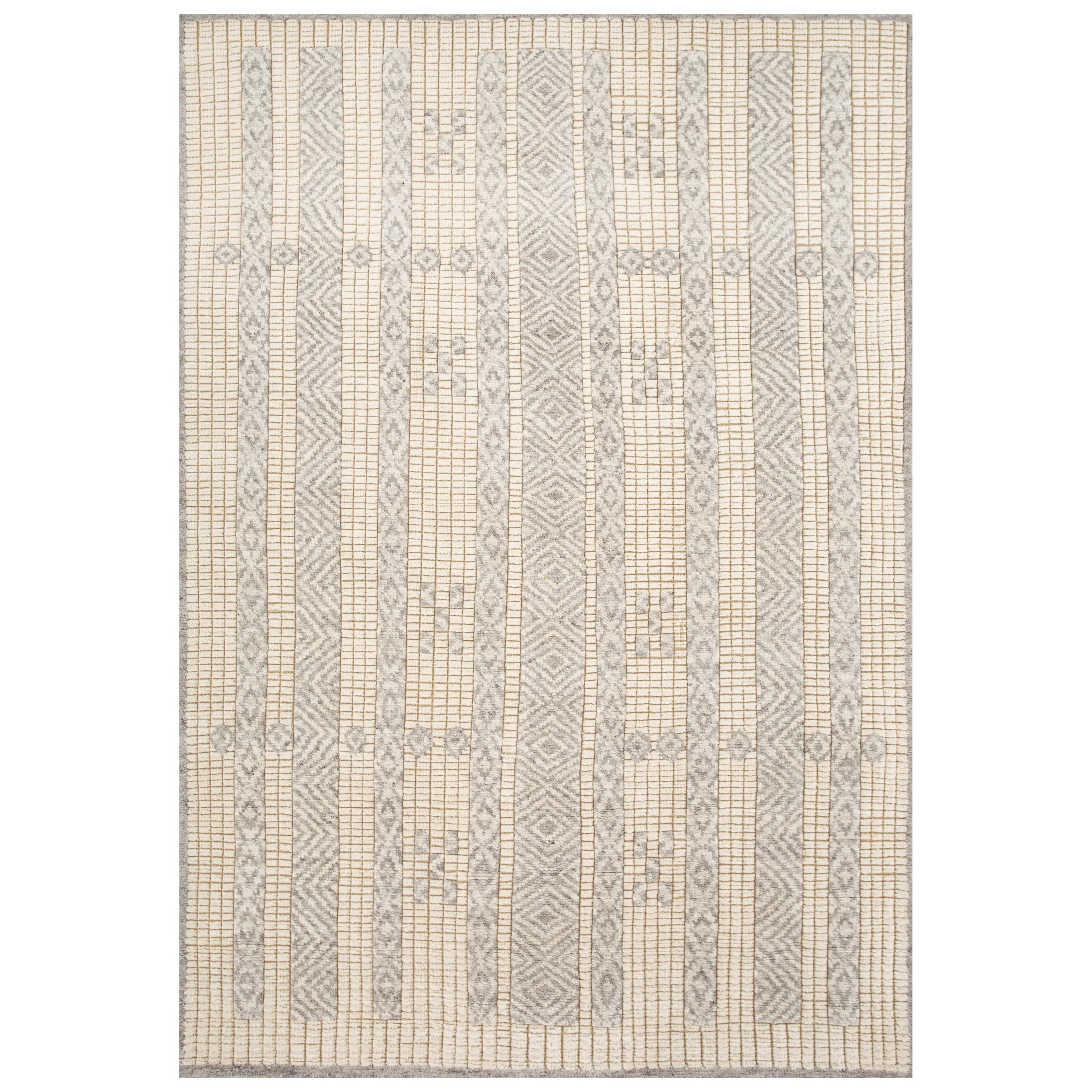 Gilded Splendor Natural Off White & Bright Gold 180x270 cm Hand Knotted Rug For Sale