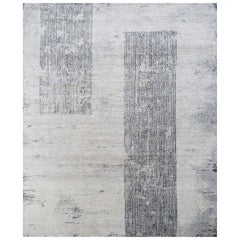 Tapis lumineux blanc et blanc lin 240X300 cm noué à la main