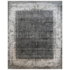 Alfombra anudada a mano Serenity Symphony Blanco y Ébano 240X300 cm