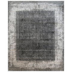 Tapis symphonique blanc et ébène 240X300 cm noué à la main