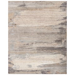 Ethereal Strokes Natural White & Medium Taupe 240x300 cm Hand Knotted Rug