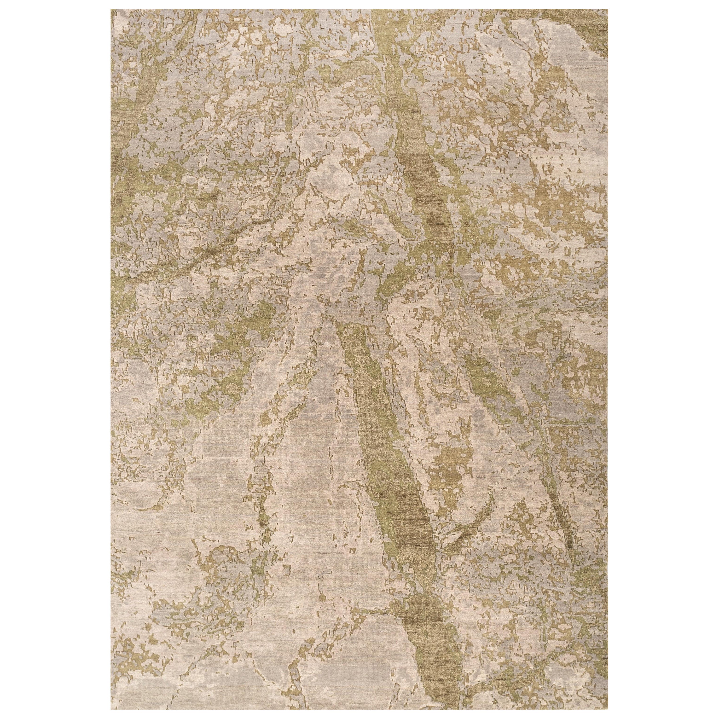 Enigmatic Shadows Dark Taupe & Mink 180X270 cm Hand Knotted Rug For Sale