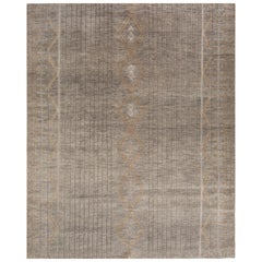 Alfombra Anudada a Mano Sublime Simplicidad Gris Medio y Níquel 240x300 Cm