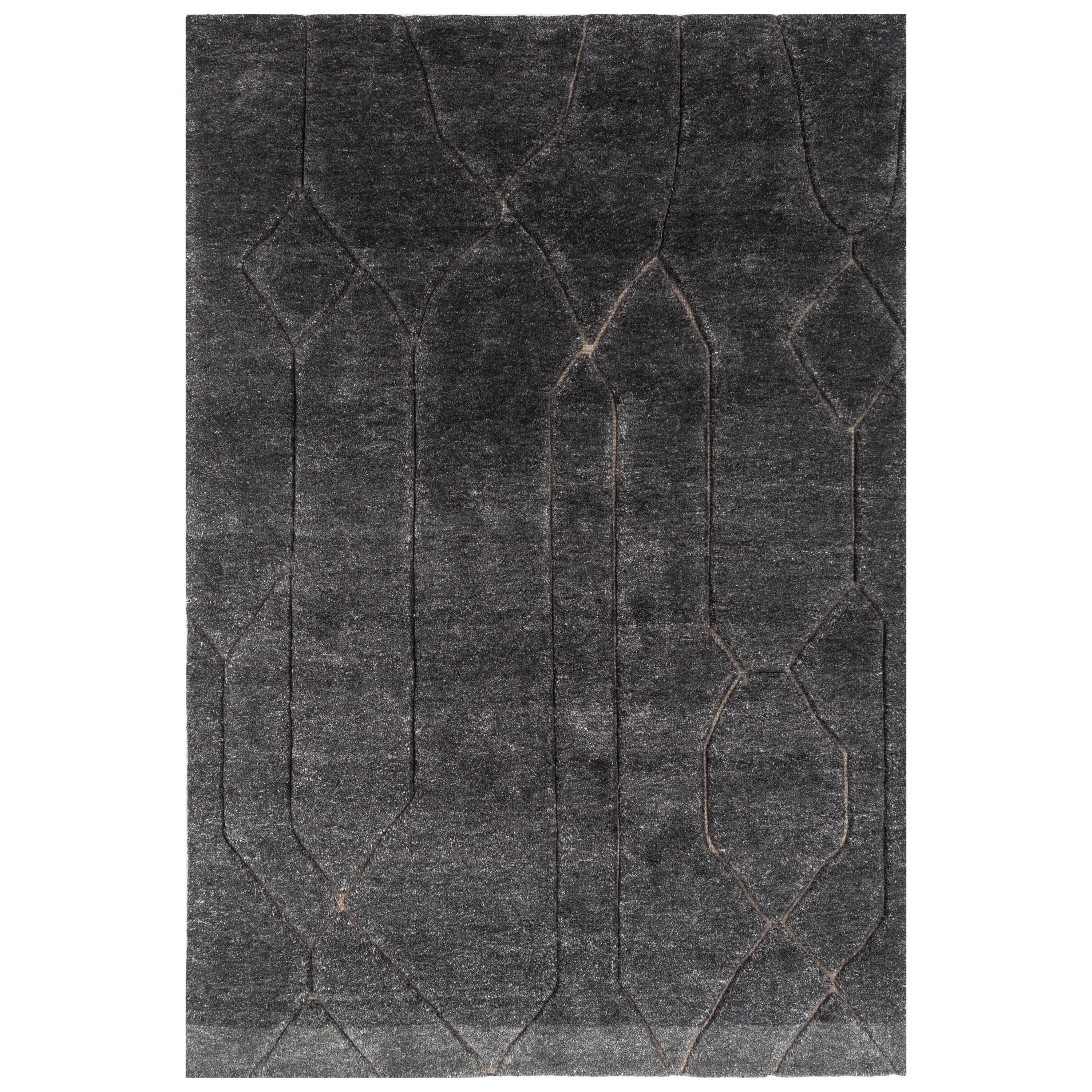 Mellow Hues Caviar & Medium Gray 180X270 cm Handknotted Rug For Sale