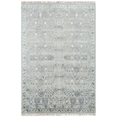 Tranquil Sky Mosaic Blue Haze Undyed White 180X270 cm Hand-Knotted Rug