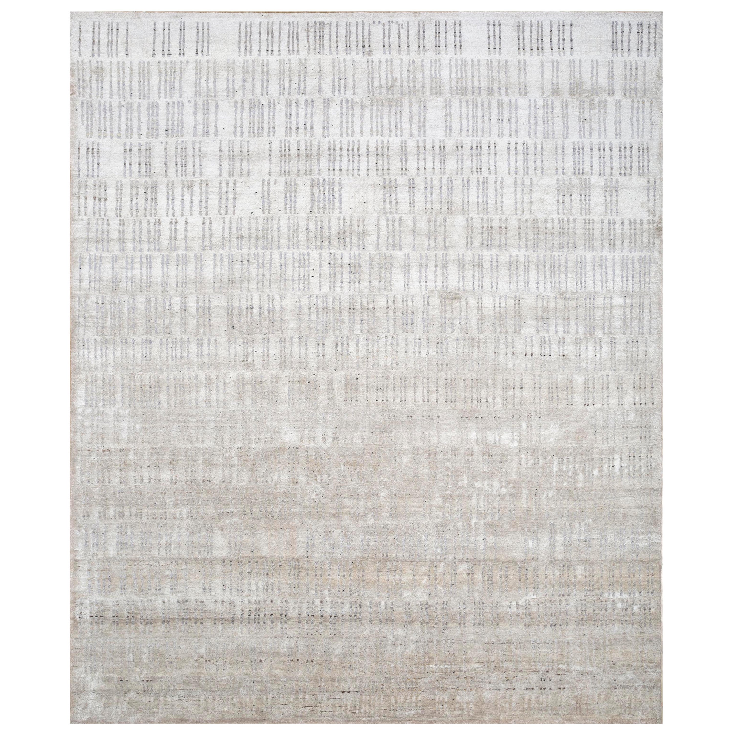 Mystique Fusion Dark Ivory & White 240X300 cm Handknotted Rug For Sale