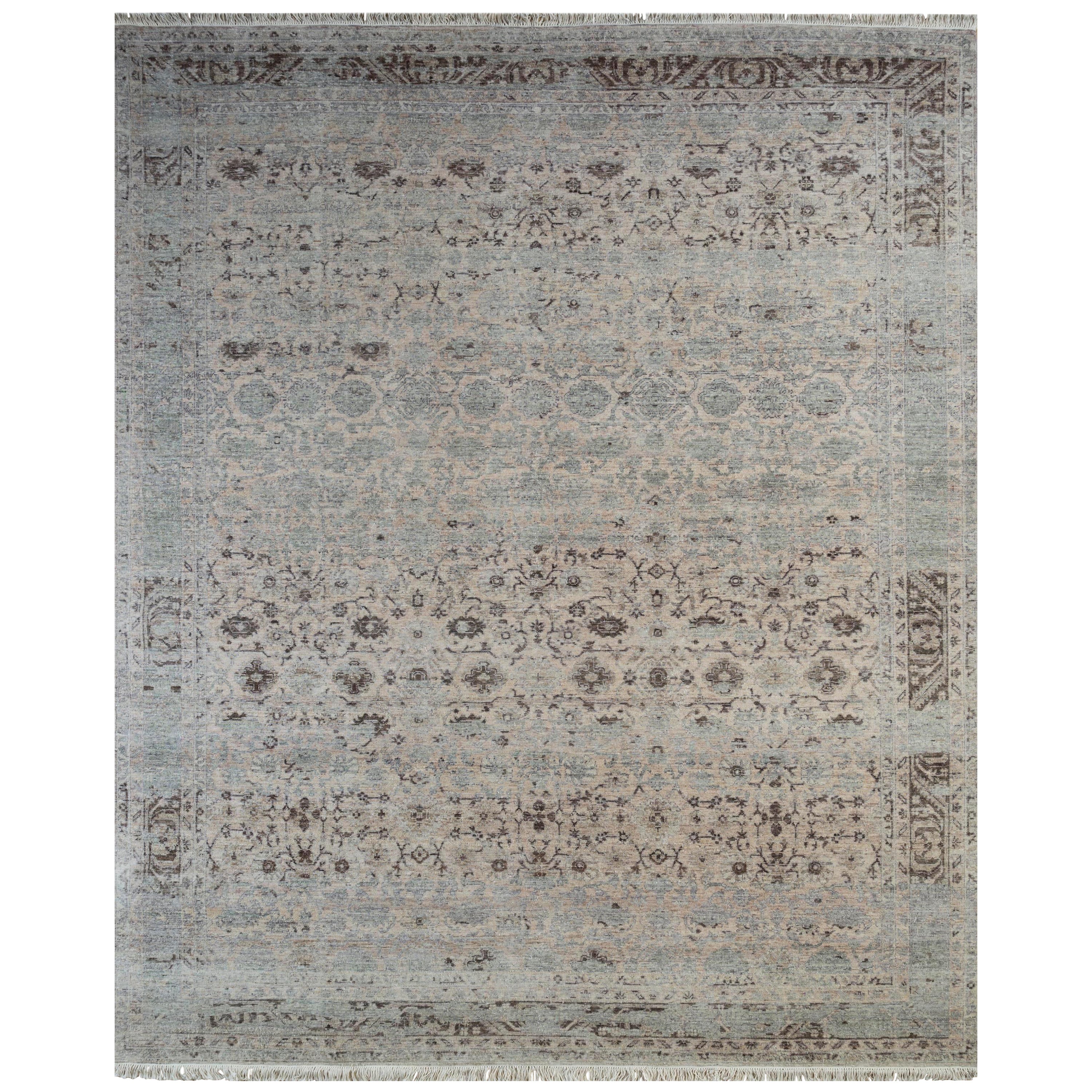 Alfombra Anudada Artesanal Esplendor Rosa Humo y Gris Medio 240X300 cm en venta