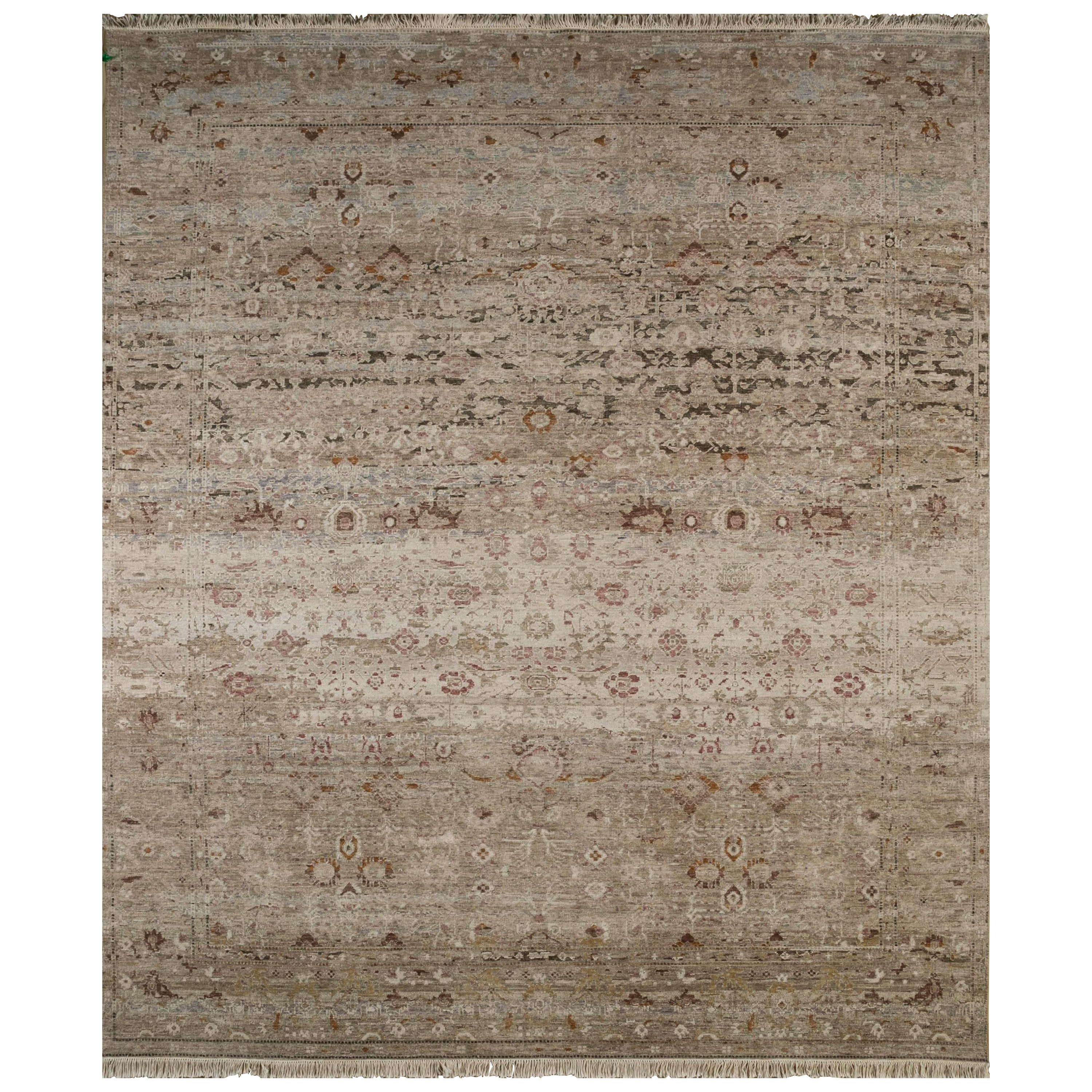 Enigmatic Weavings Clay & Soft Beige 240x300 cm Handknotted Rug For Sale