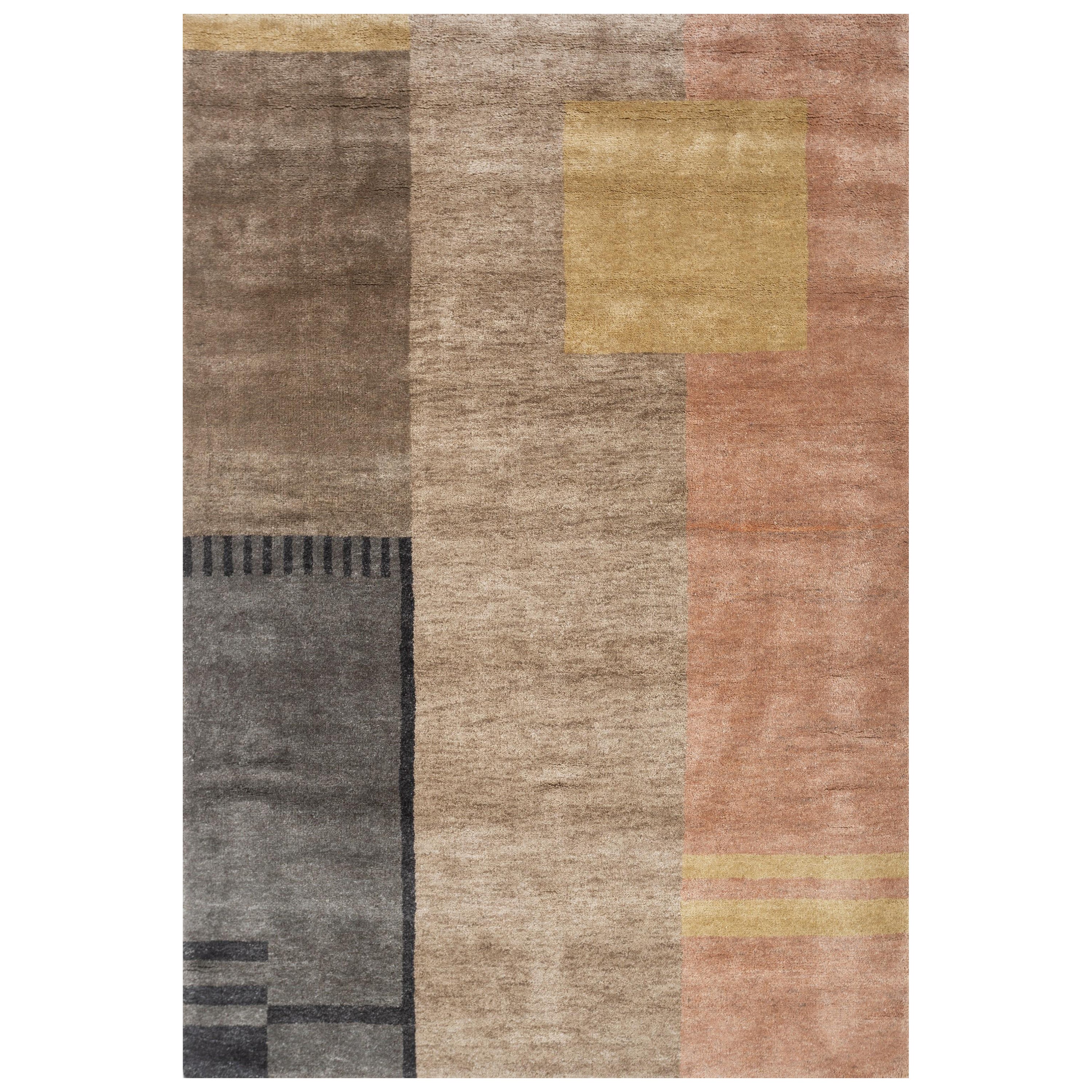 Urbane Loomscape Classic Beige & Apricot 180X270 cm Handknotted Rug For Sale