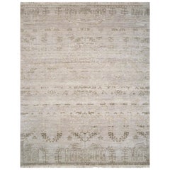 Tranquil Traditions Dunkles Elfenbein & Weiß 240x300 Cm Handgeknüpfter Teppich
