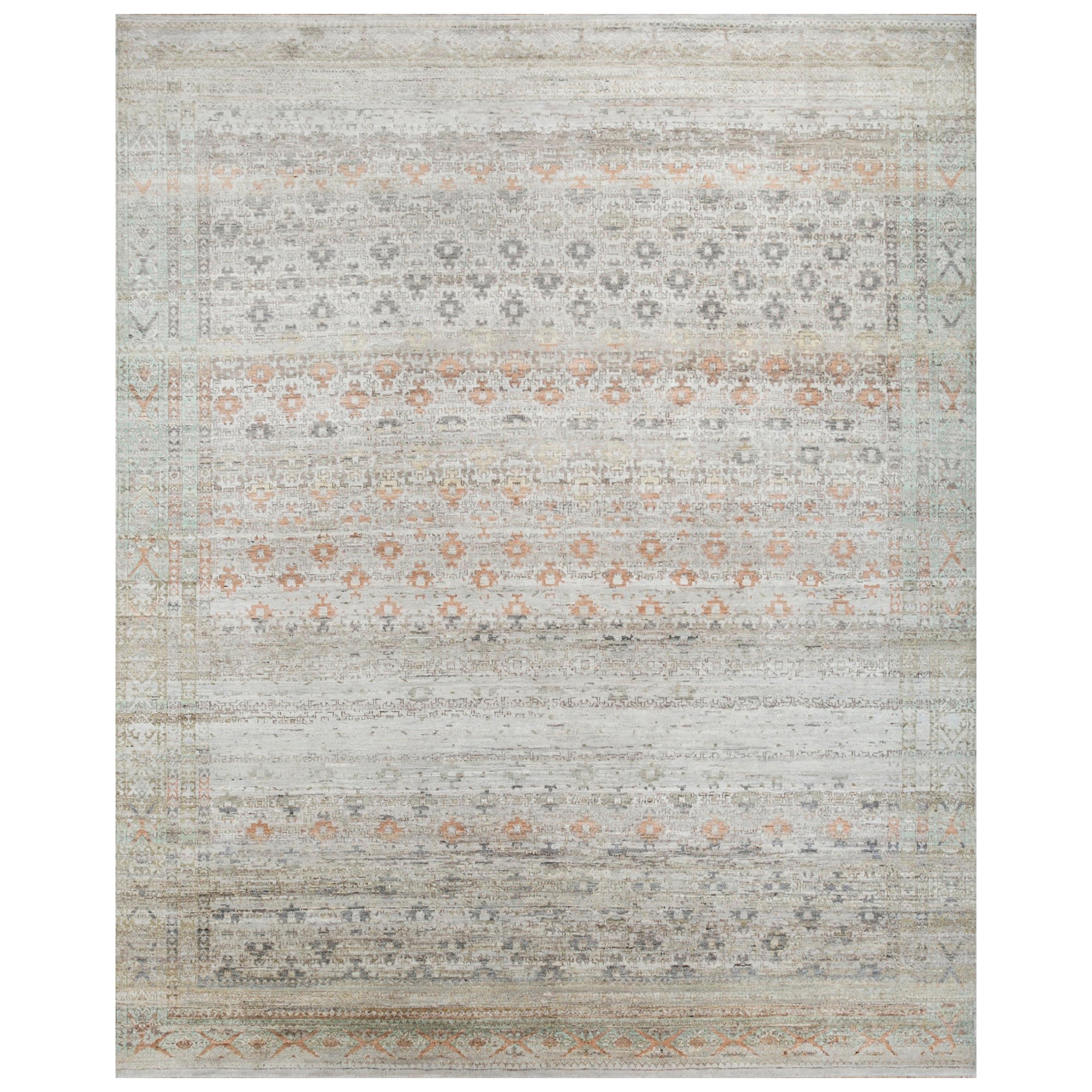 Artisan Alchemy Cloud White & Soft Beige 240X300 cm Handknotted Rug For Sale