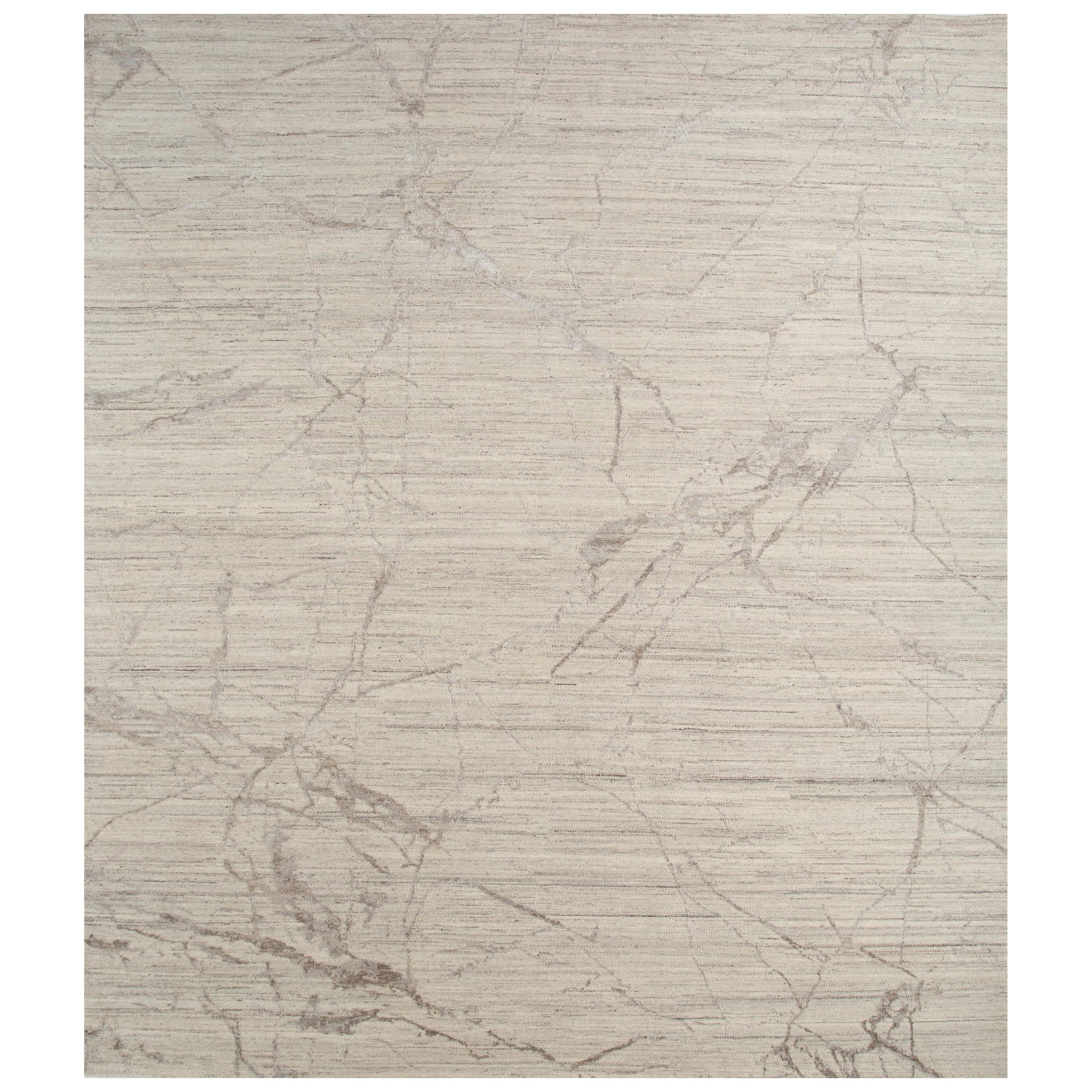 Tranquil haven white chalk & shale 240X300 cm Handknotted rug For Sale