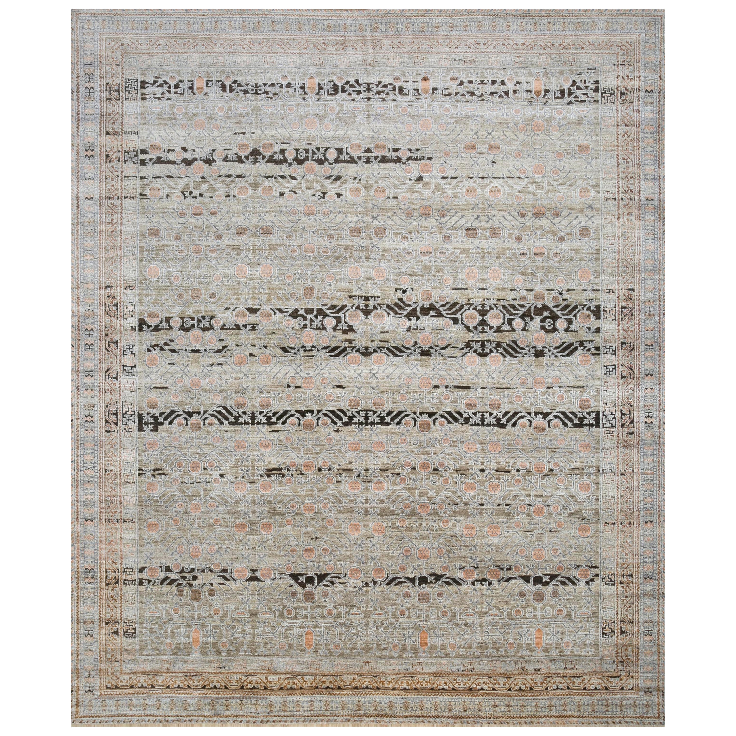 Elysian Elegance Clay & Cloud White 240X300 cm Handknotted Rug For Sale