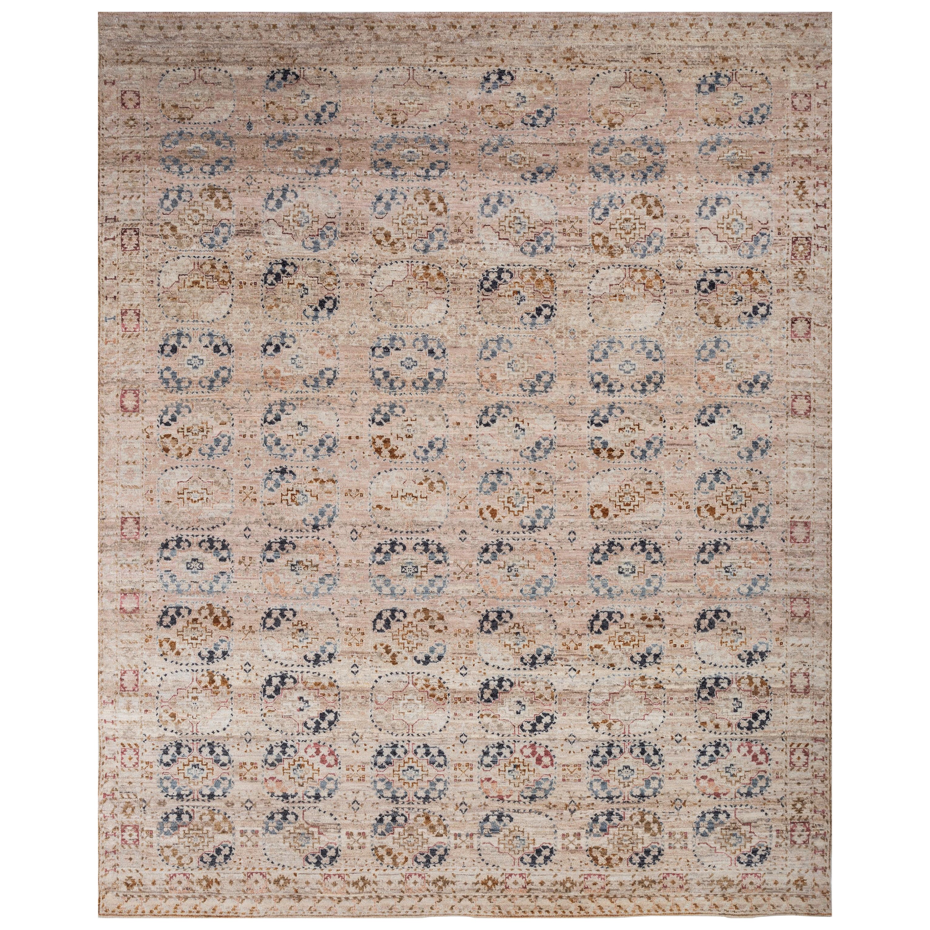 Infinite Intricacies Cloud White & Rose Smoke 240X300 Cm Handknotted Rug For Sale