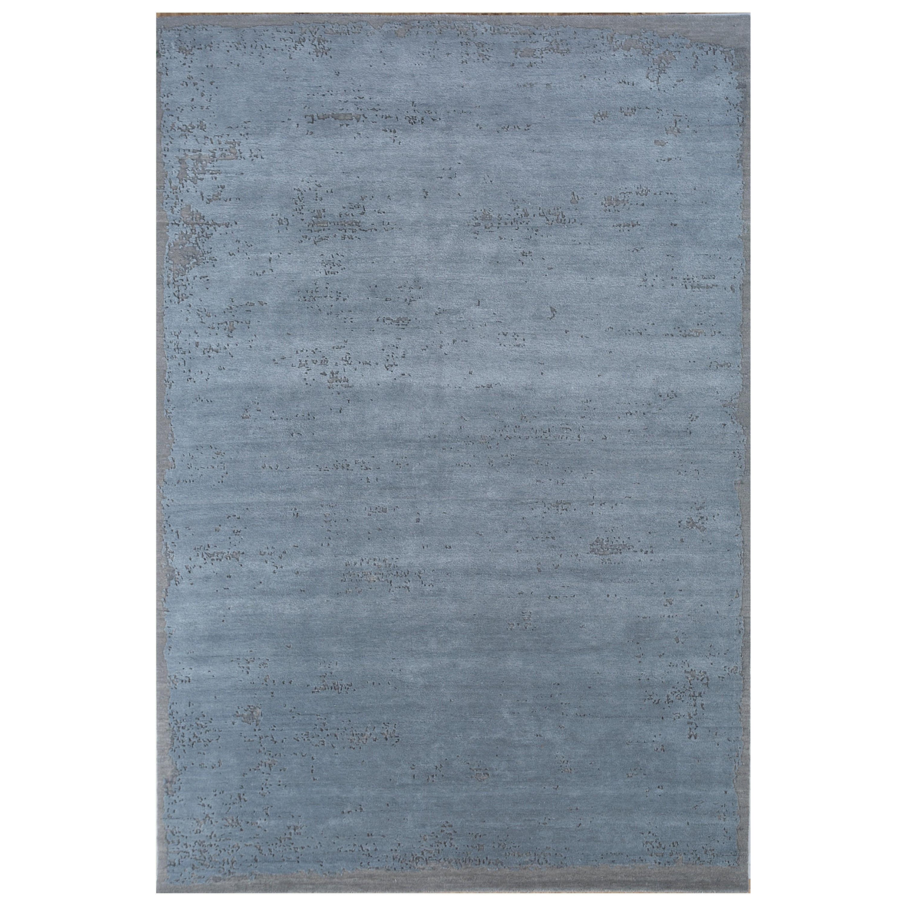 Contemplative Horizon skyline blue & ashwood 180X270 cm handknotted rug For Sale