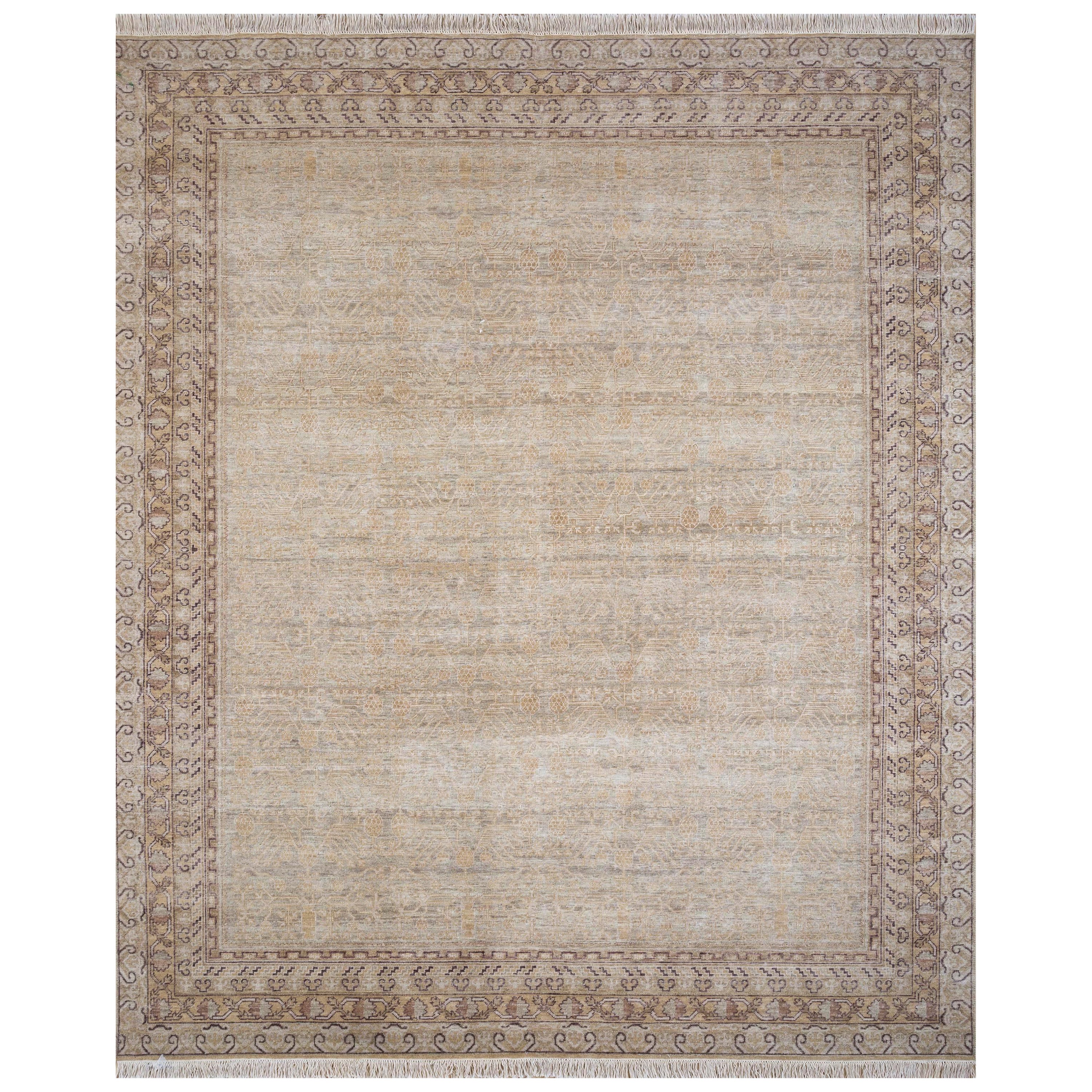 Gilded Serenity Soft Gold & Medium Gold 180X270 cm Handknotted Rug For Sale