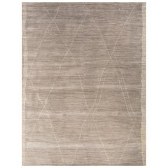 Handgeknüpfter Teppich im Nomadic Nouveau-Stil in Naturgrau und natürlichem Weiß 240X300 cm