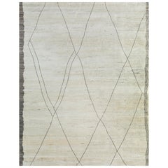 Moroccan Mosaic Natural White & Deep Espresso 300X420 cm Handknotted Rug