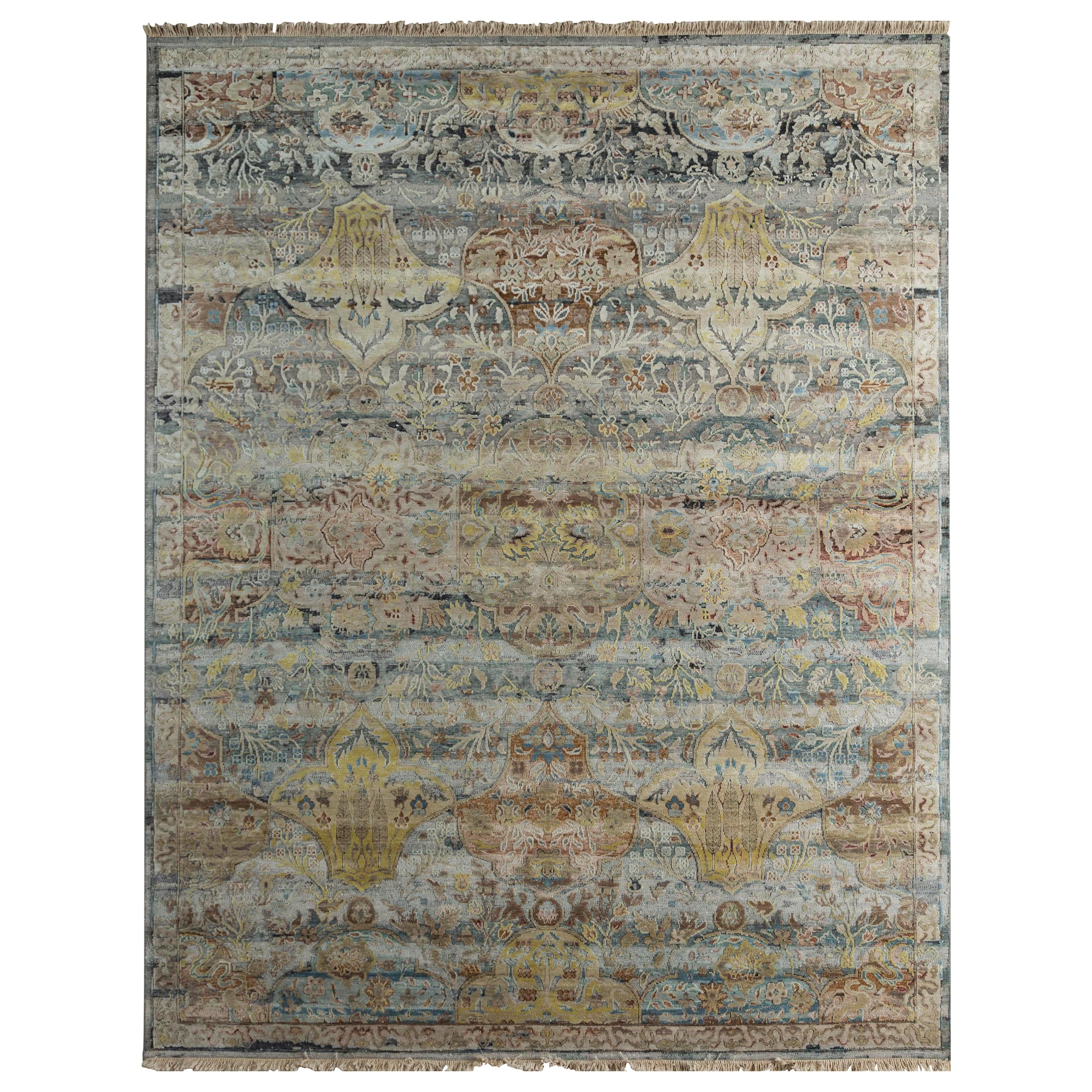 Alfombra anudada a mano Enchanted Forest Balsam Green Granite 180X270Cm