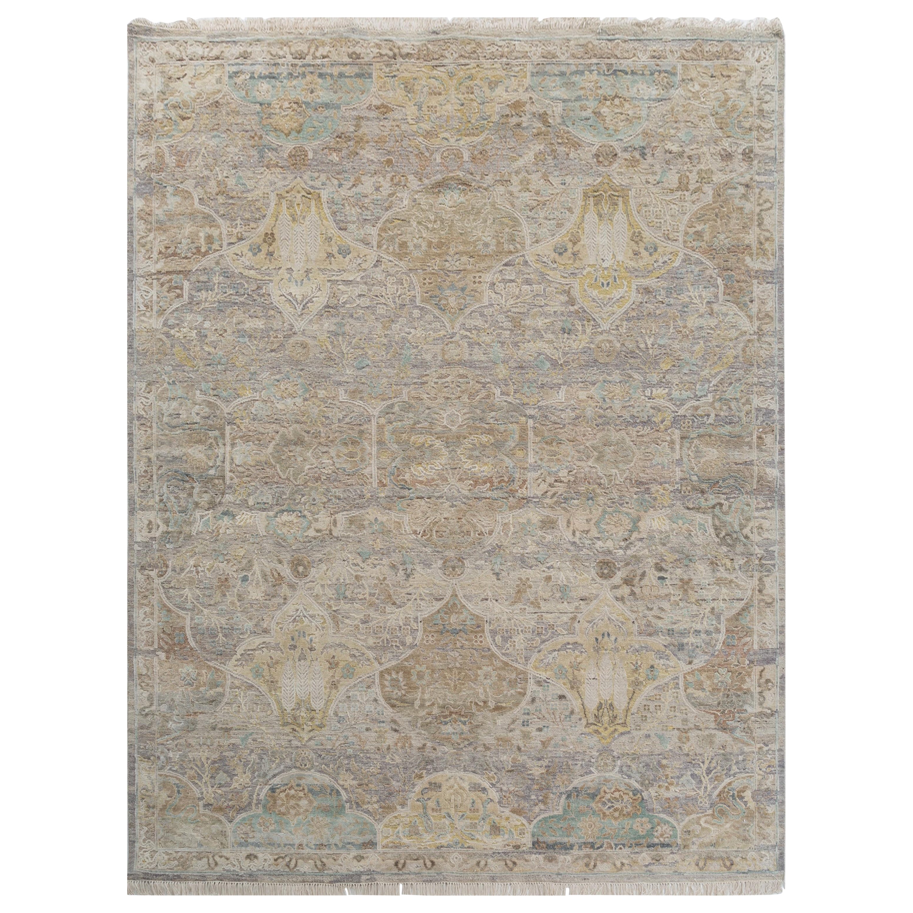 Timeless Medium Taupe Dark Ivory 180X270 Cm Hand-Knotted Rug For Sale