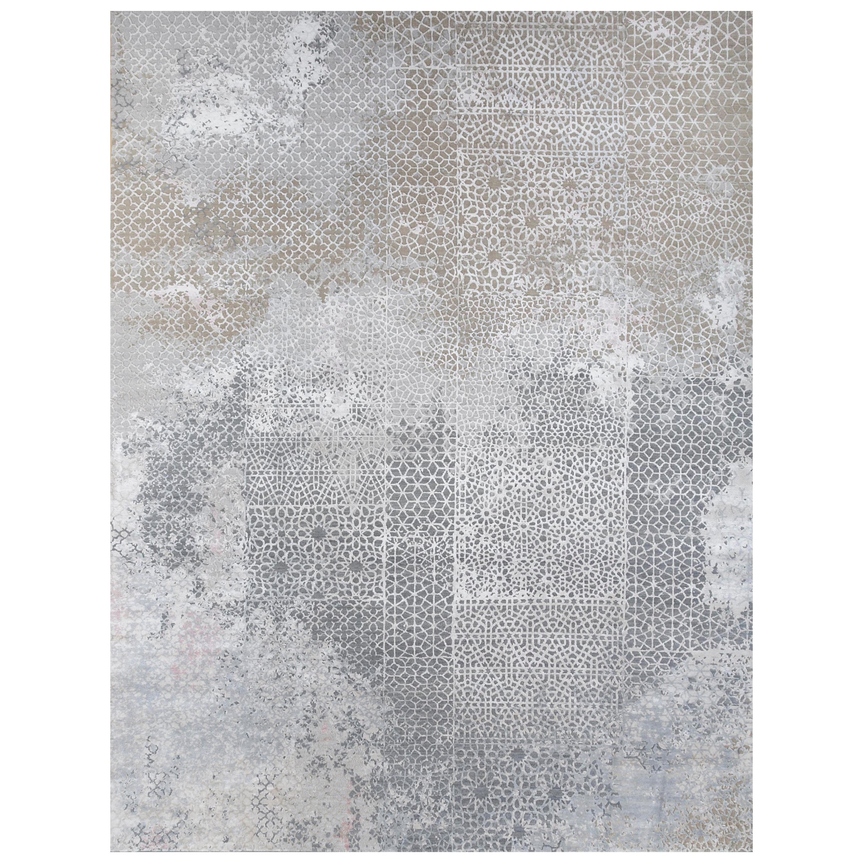 Earthy Elegance Medium Gray & Warm Taupe 240X300 cm Handknotted Rug For Sale