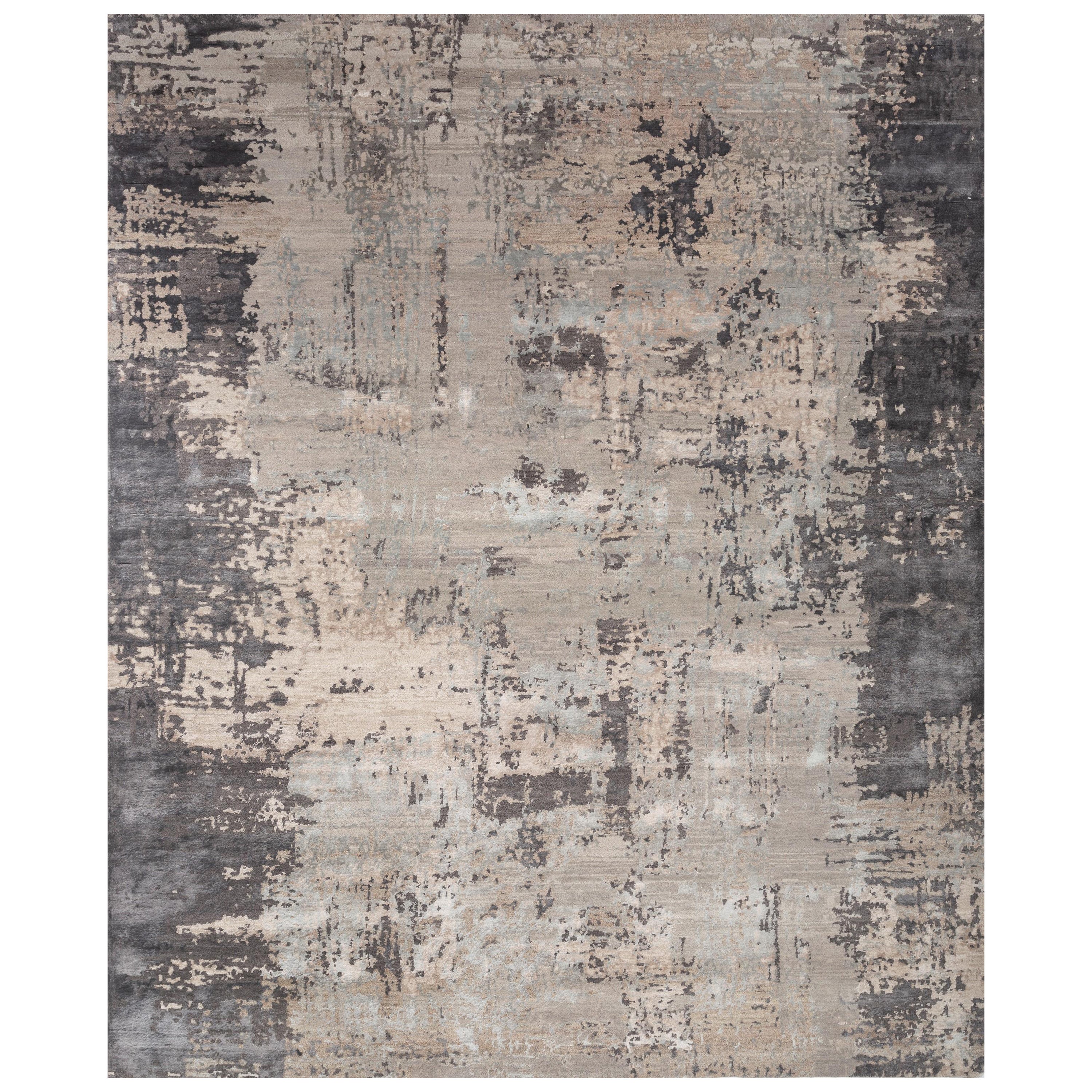 Luminescent Prism Ashwood & Frost Gray 240X300 cm Handknotted Rug For Sale