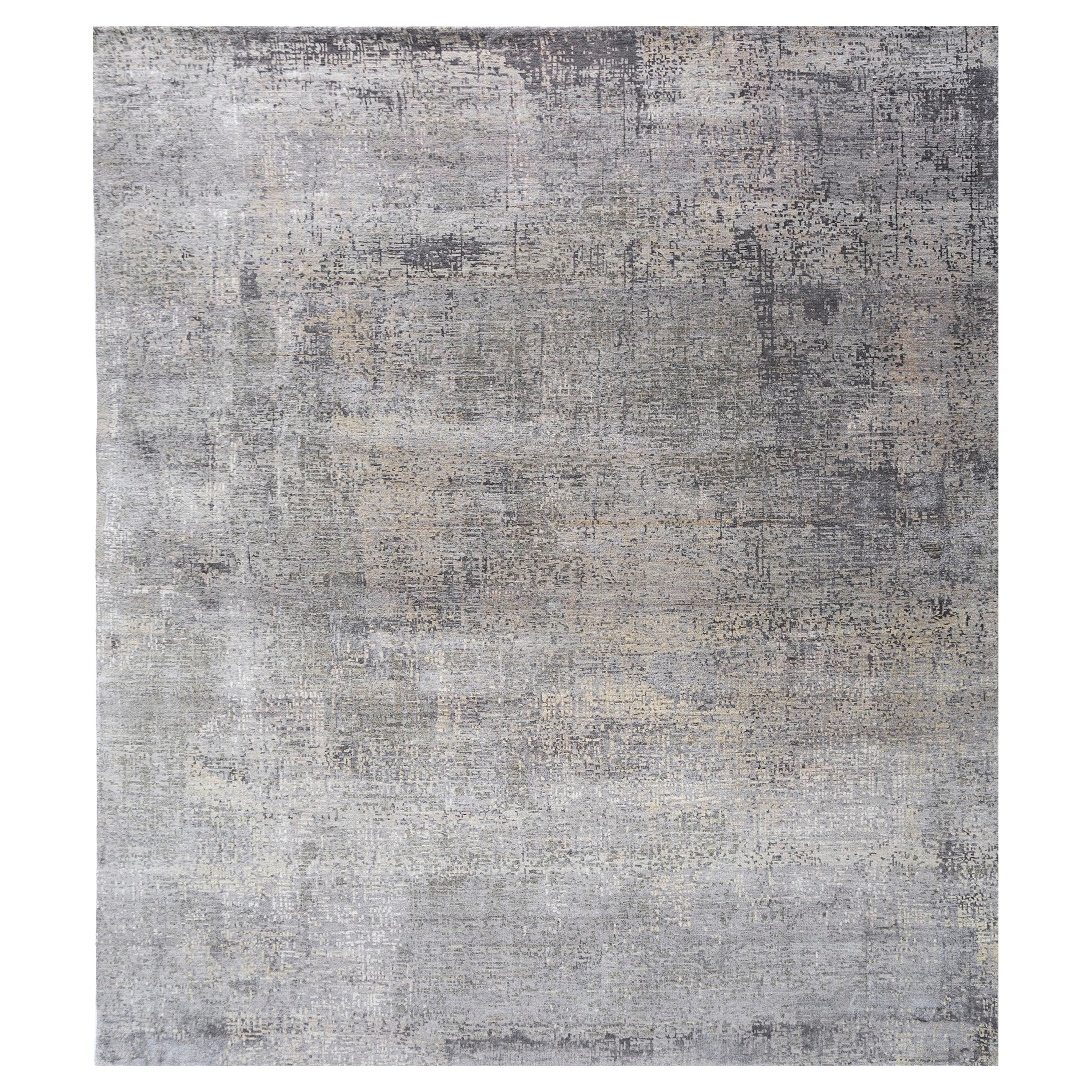 Modern Mingle Ashwood & Silver 180X270 cm Handknotted Rug For Sale