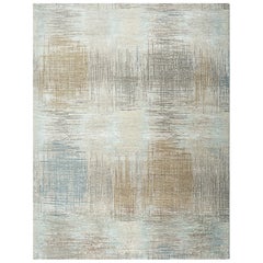 Tapis artisanal noué à la main, bois de frêne et bleu ciel 180X270 cm