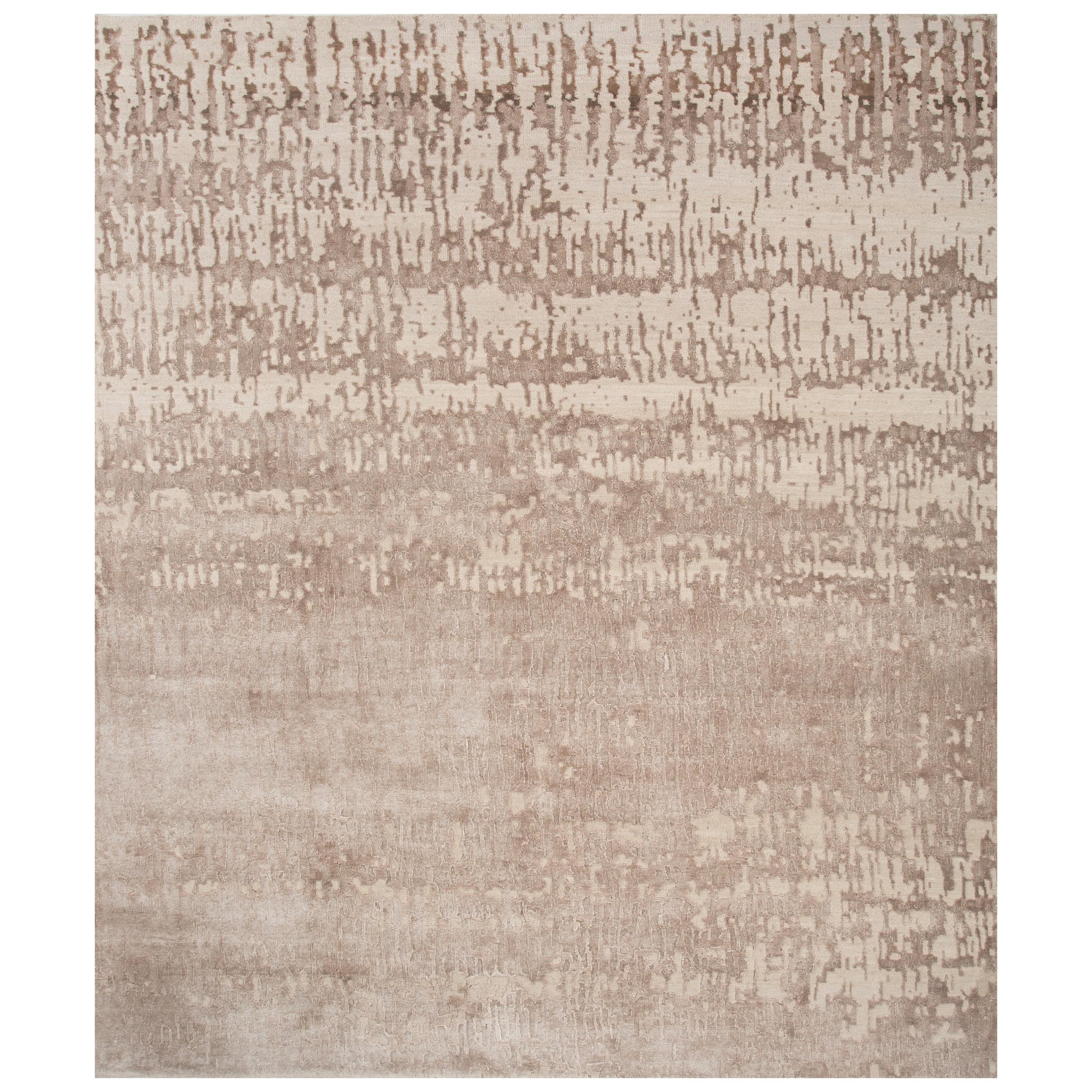 Tapis noué à la main, sable blanc et blanc antique, 240 x 300 cm en vente