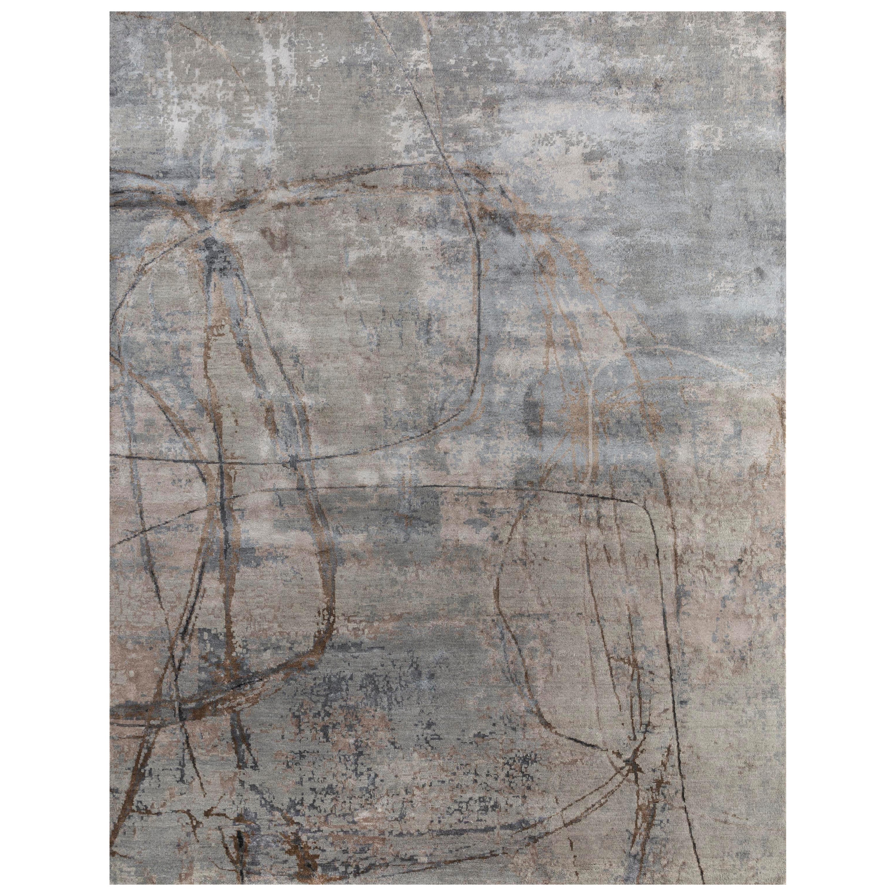Cityscape Fusion Essence Classic Gray & Medium Brown 240X300 cm Handknotted Rug For Sale