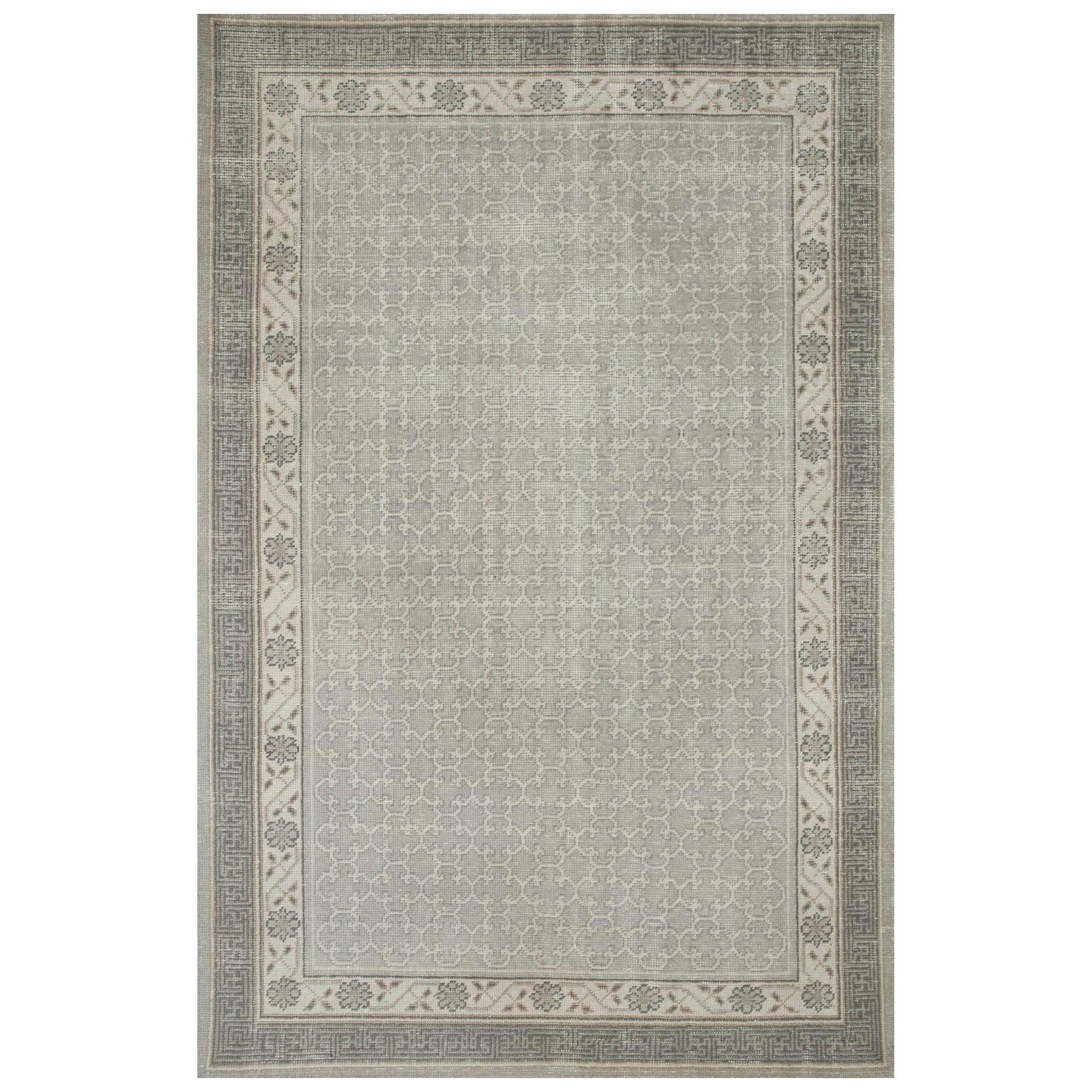Cultural Odyssey 300X420 Cm Handgeknüpfter Teppich aus Eschenholz und antikem Weiß