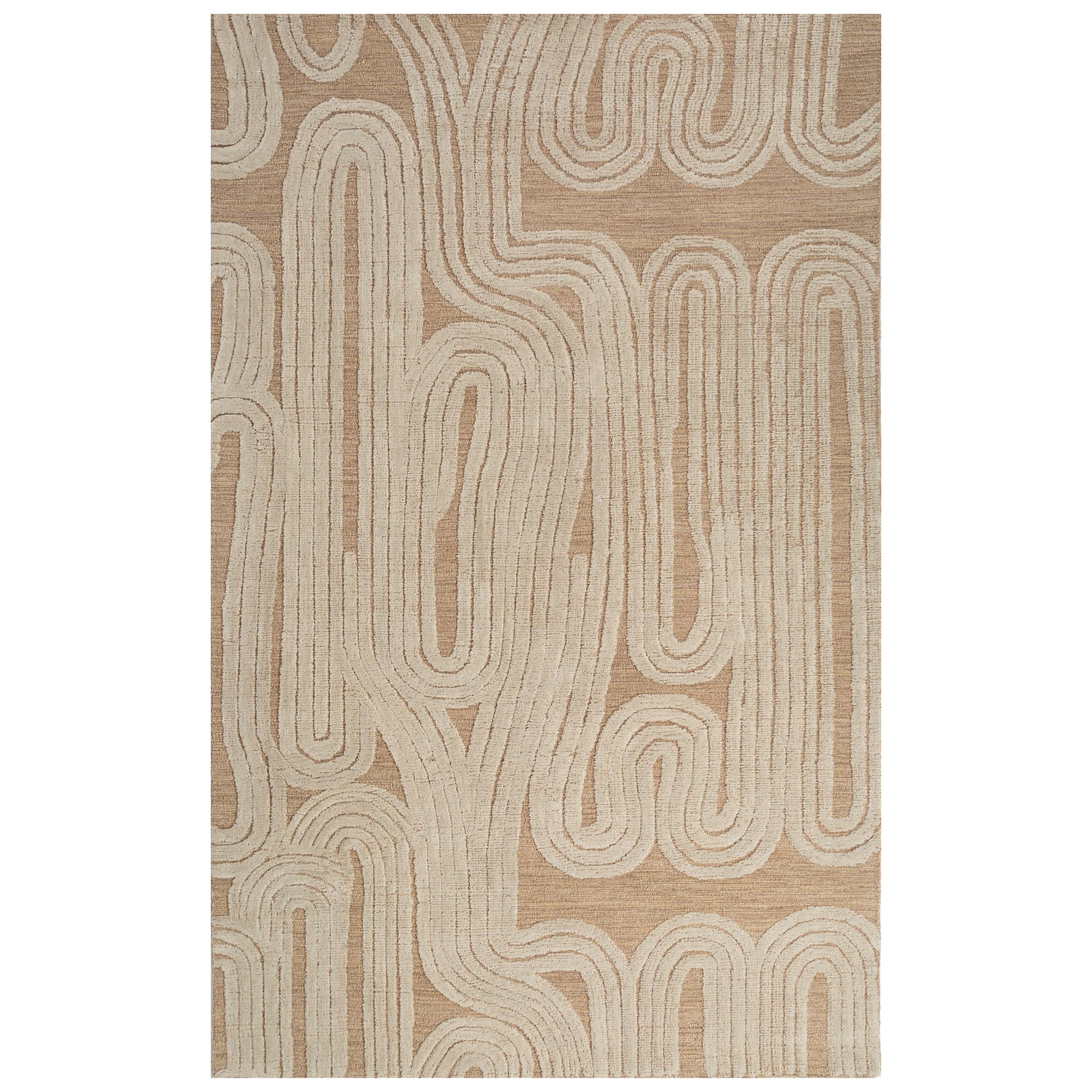 Vergoldeter Grove Clay Weißer handgetufteter Teppich 180x270 cm, vergoldet