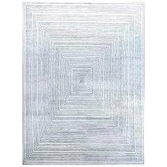 Sublime Tranquil White & Ebony 300X420 cm Handknotted Rug